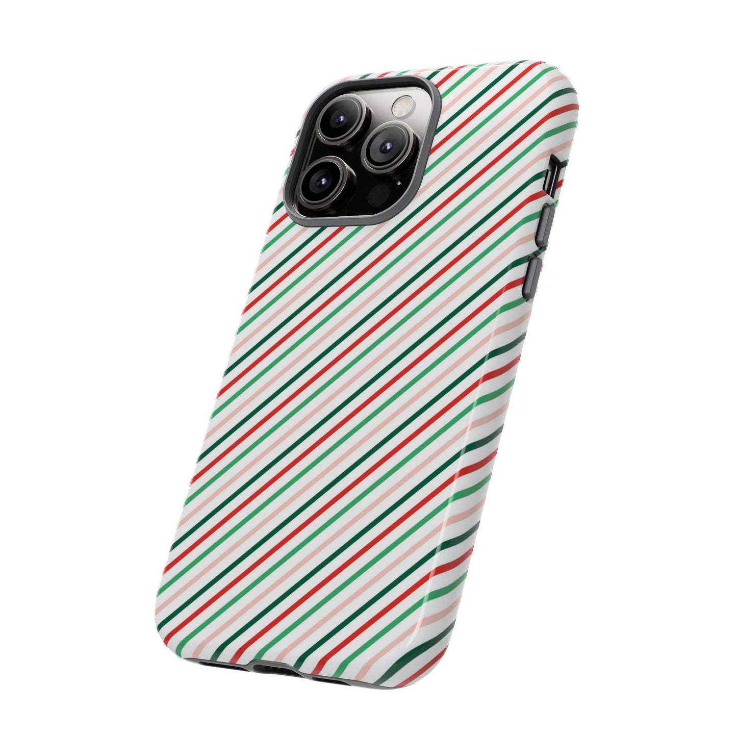 Christmas Diagonal Stripes - iPhone Case