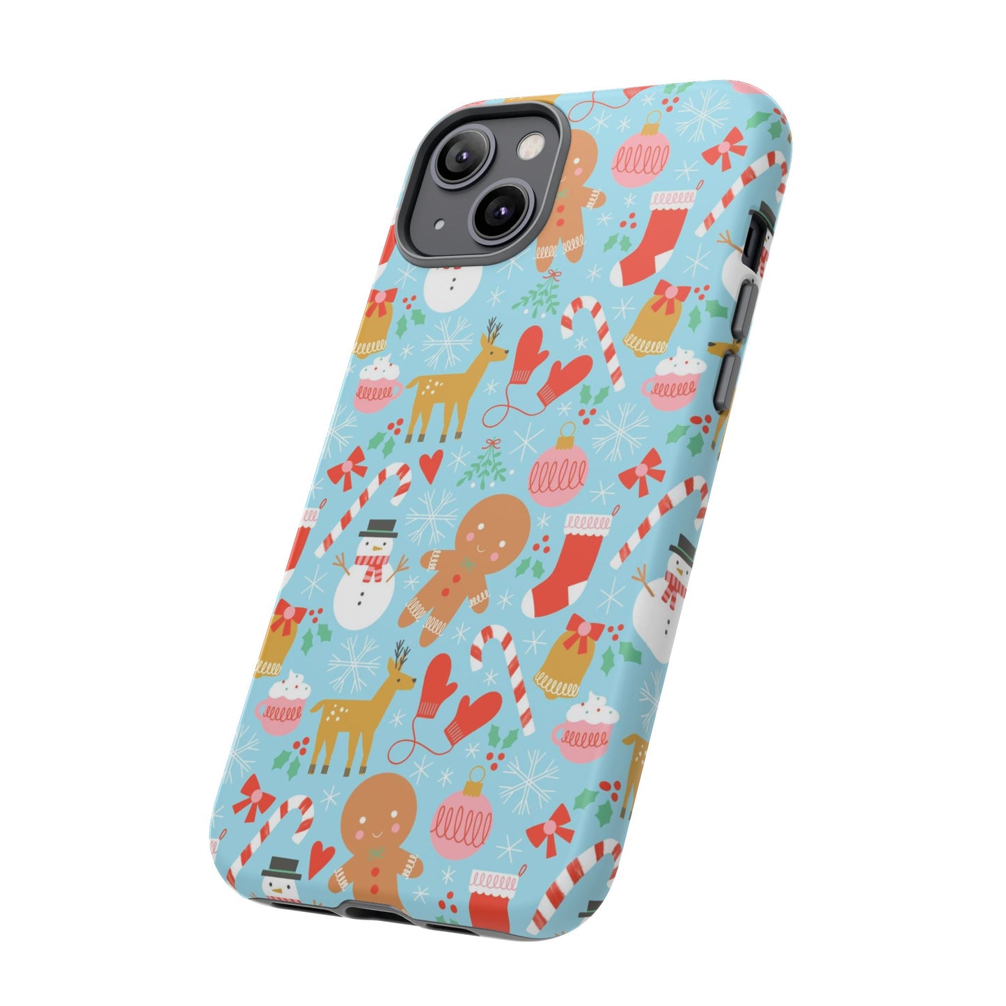 Christmas Characters Blue - iPhone Case