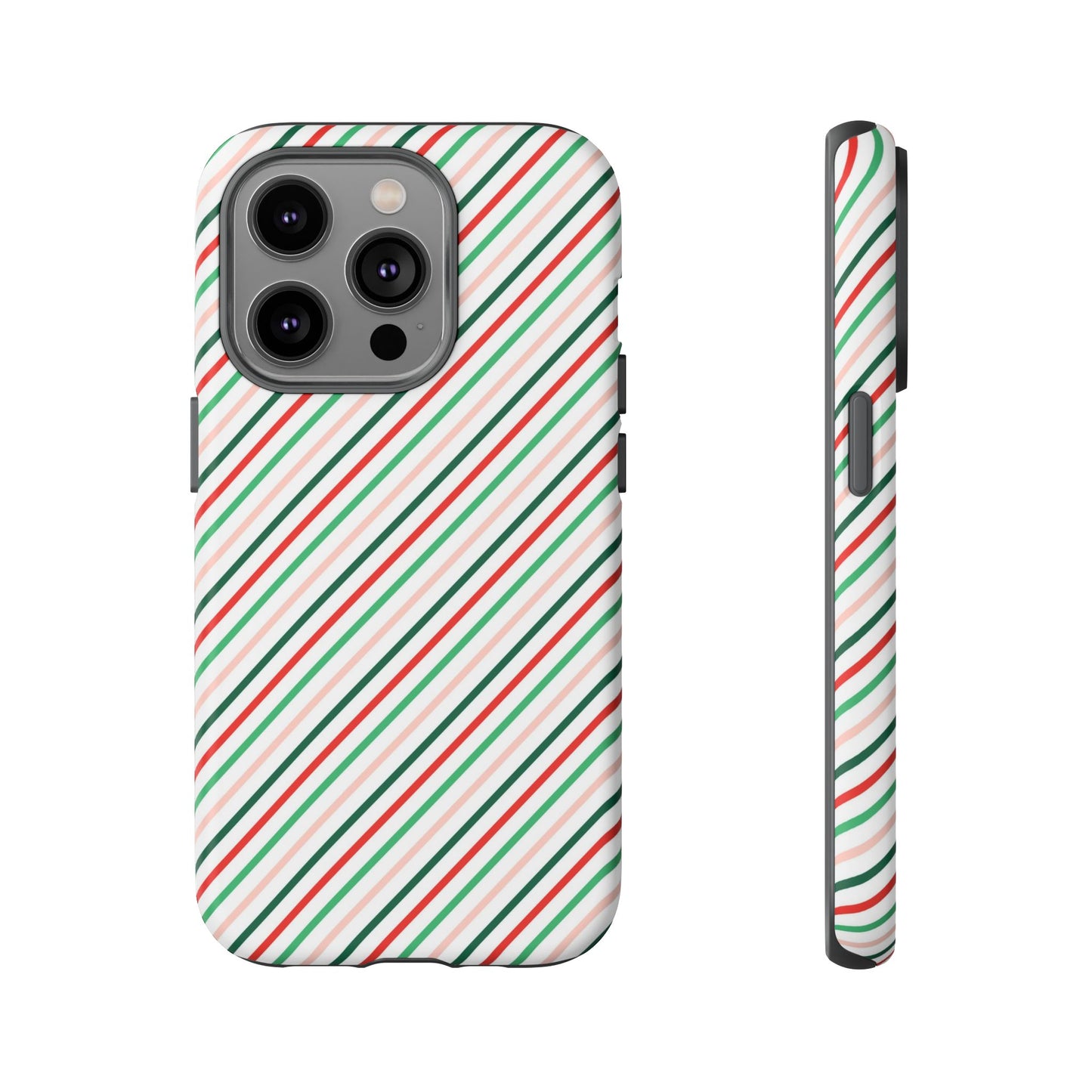 Christmas Diagonal Stripes - iPhone Case