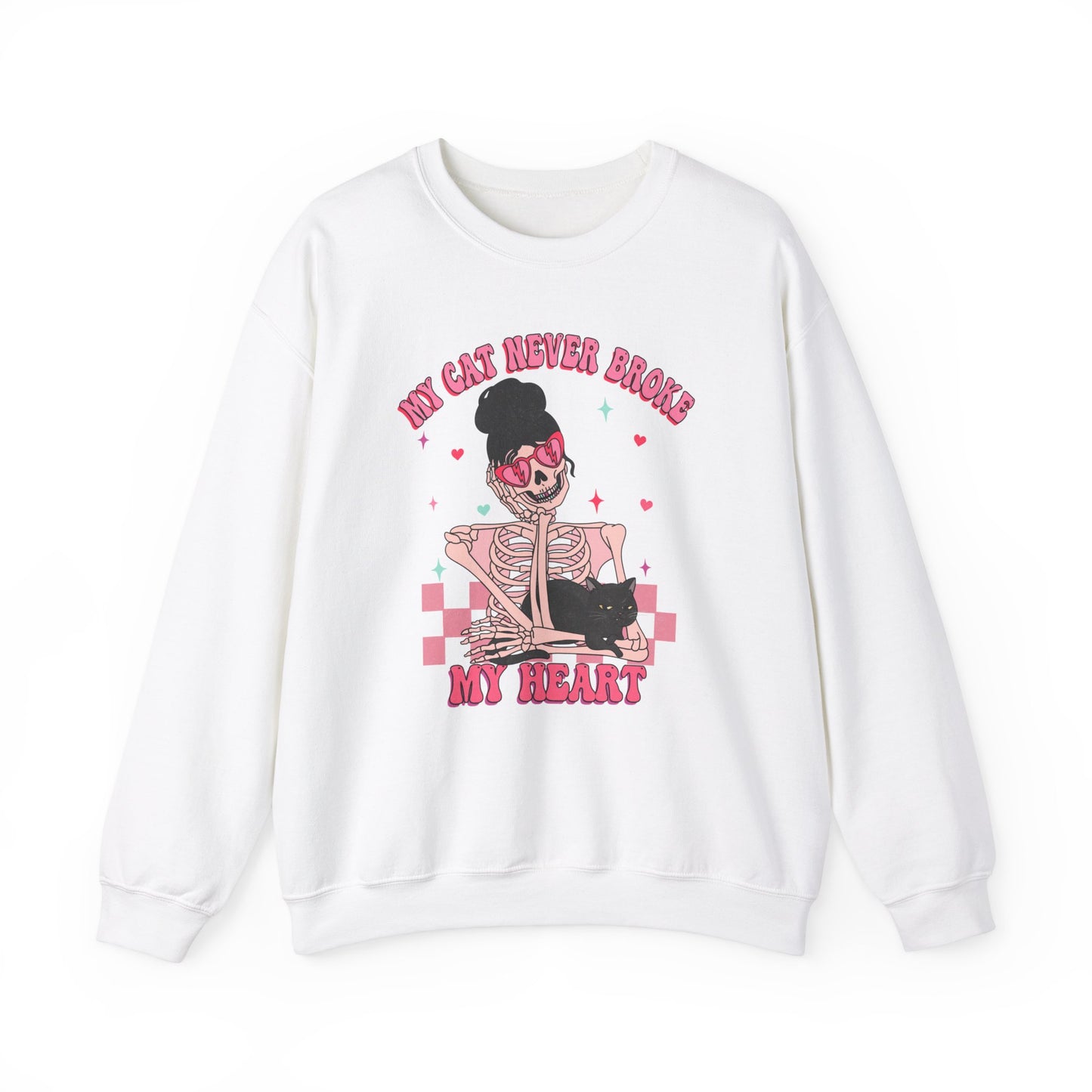 My Cat Never Broke My Heart - Retro Valentine's Day Sweatshirt