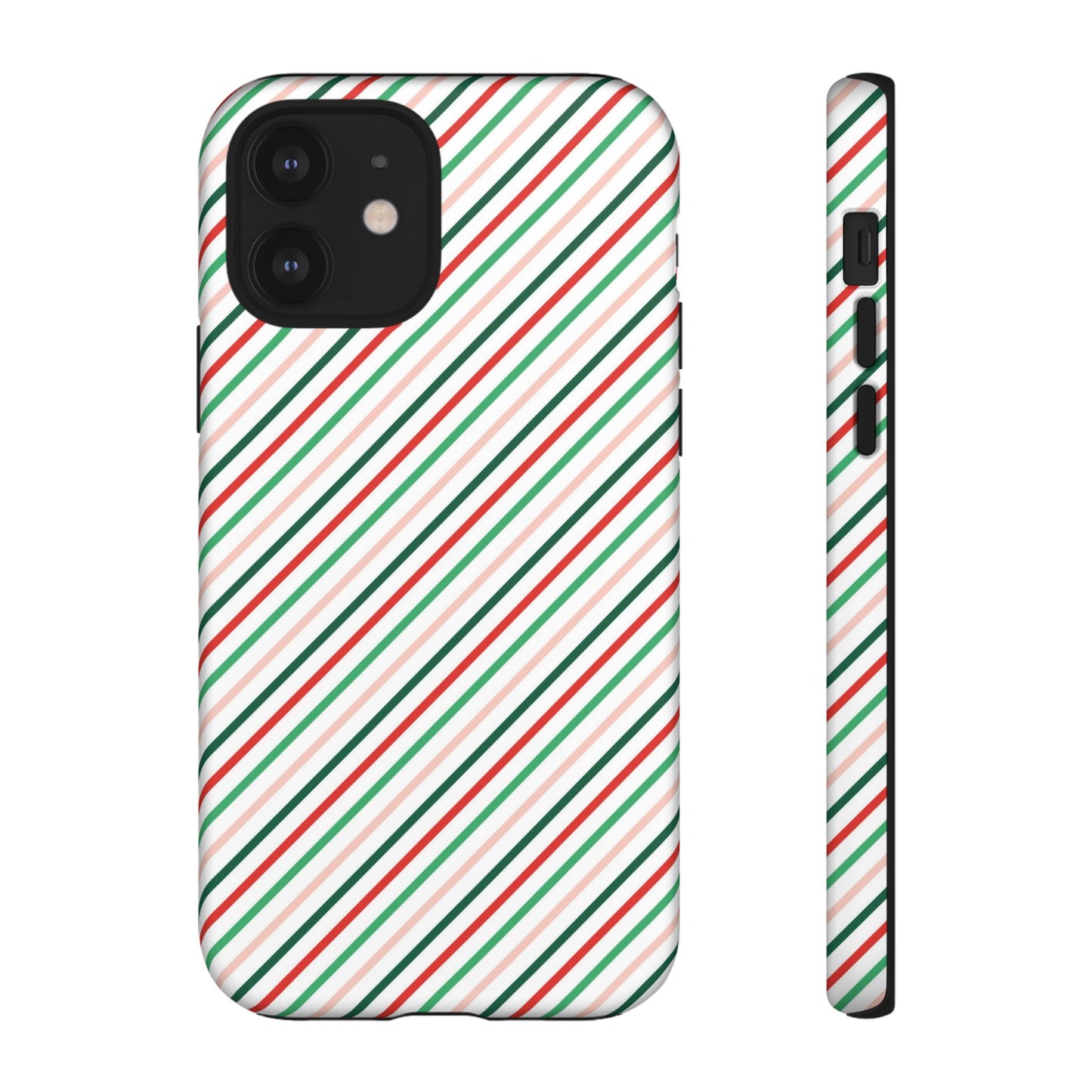 Christmas Diagonal Stripes - iPhone Case