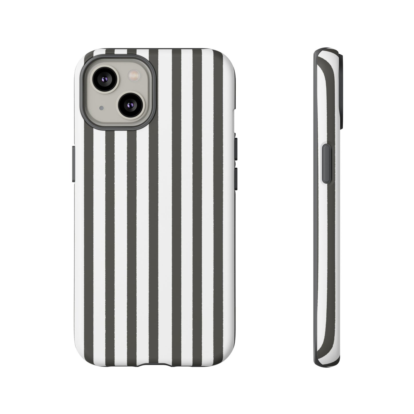 Halloween Black and White Vertical Stripes - iPhone Case