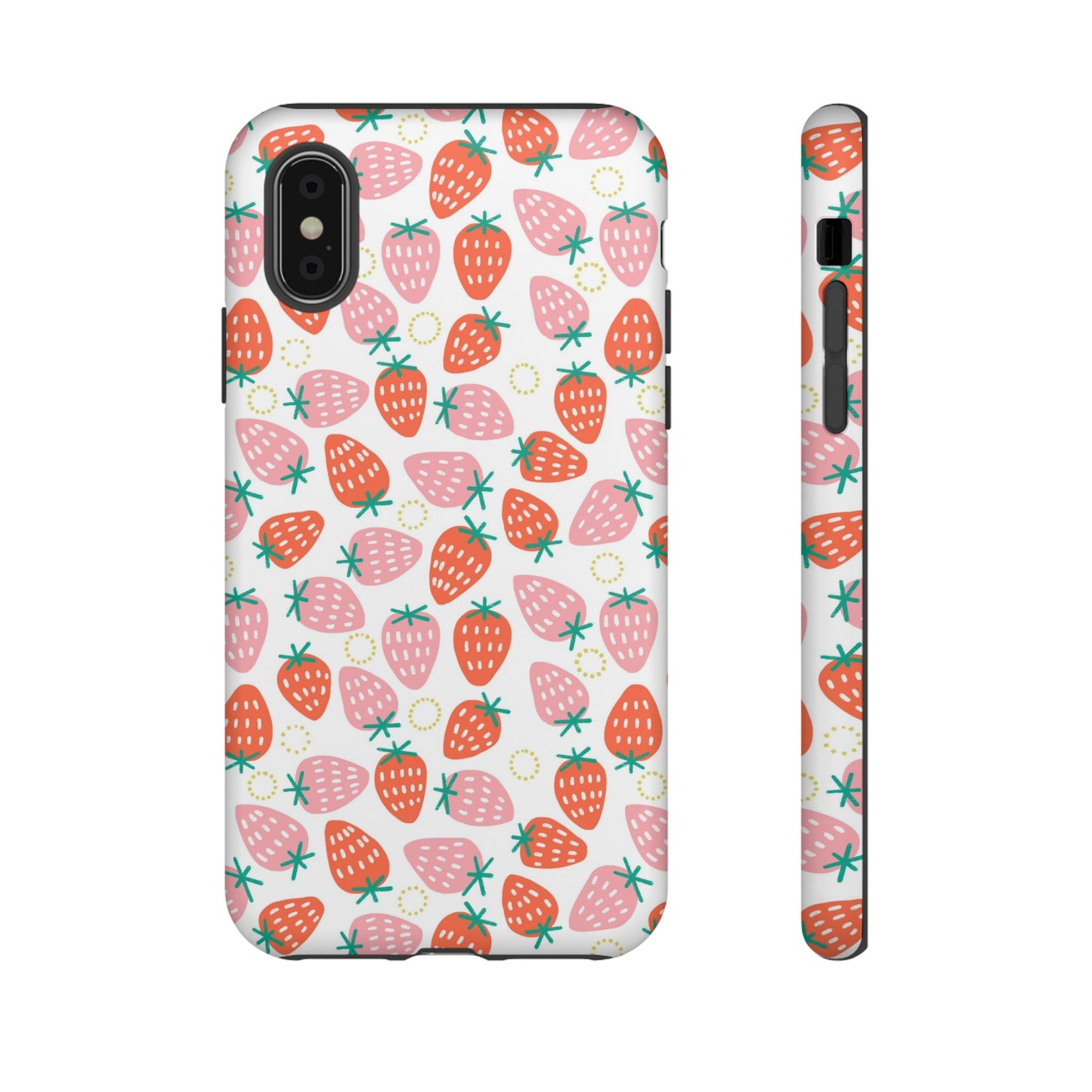 Strawberry Pattern - White - iPhone Case