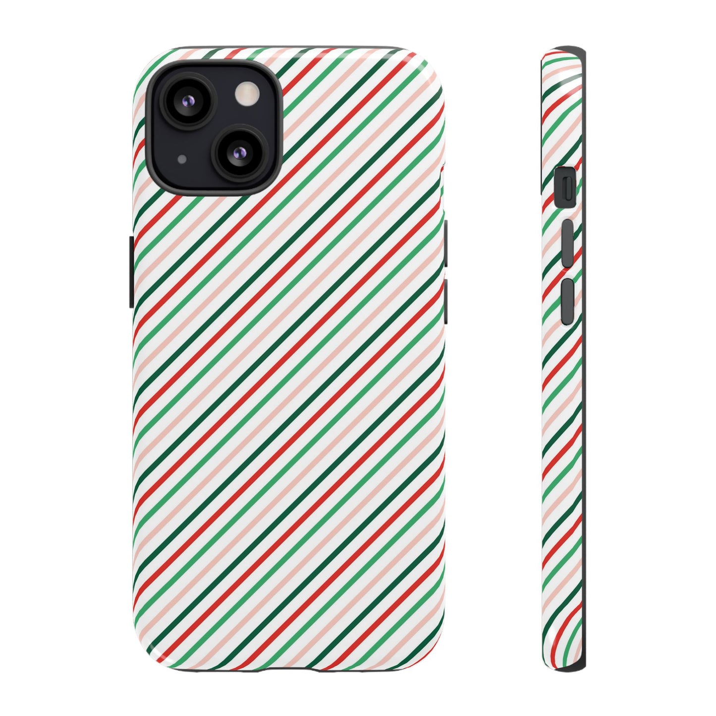 Christmas Diagonal Stripes - iPhone Case