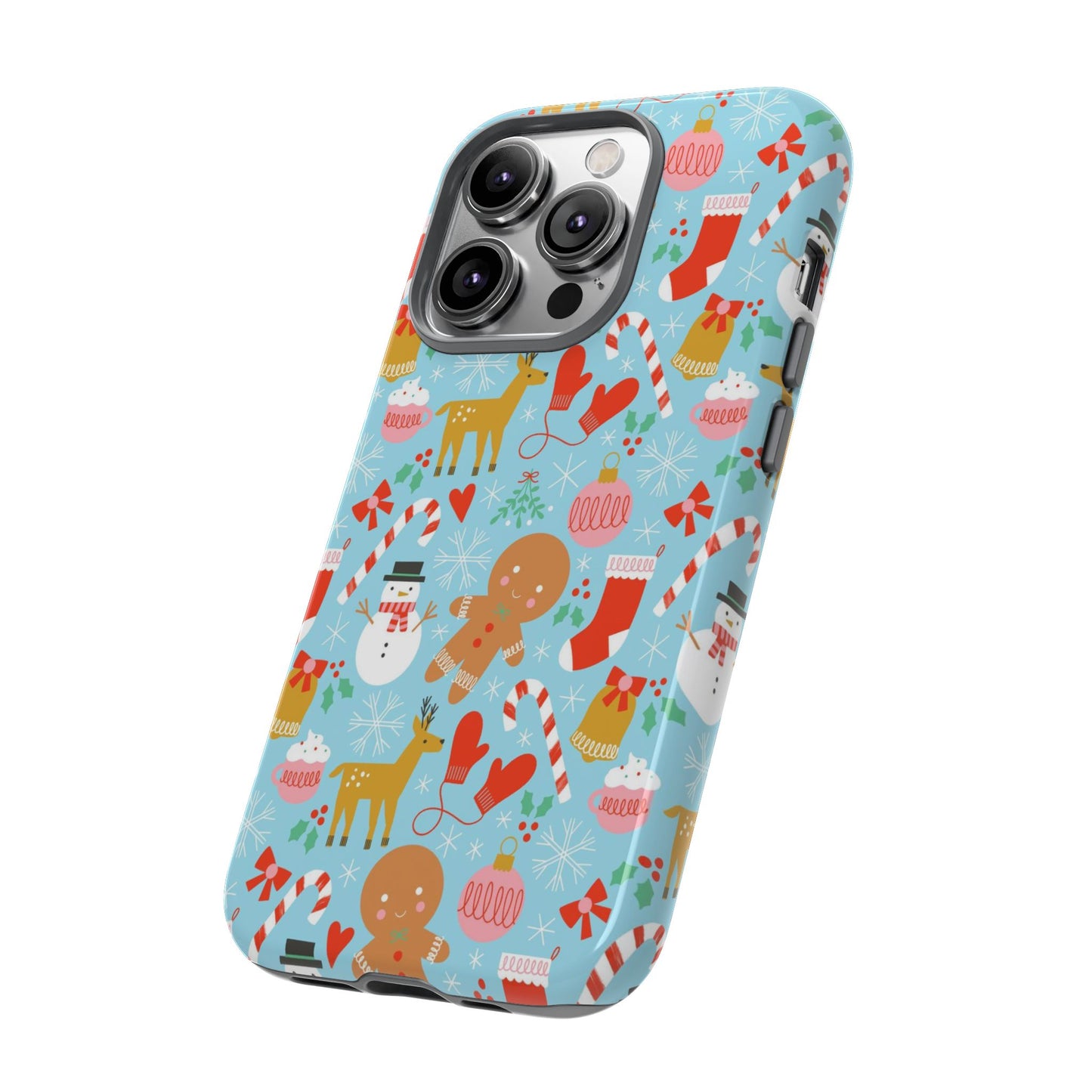 Christmas Characters Blue - iPhone Case