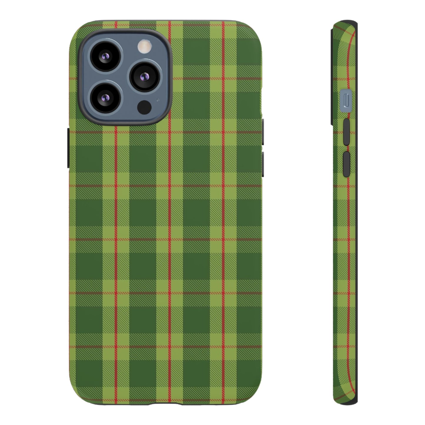 Green and Red Christmas Plaid Pattern - iPhone Case