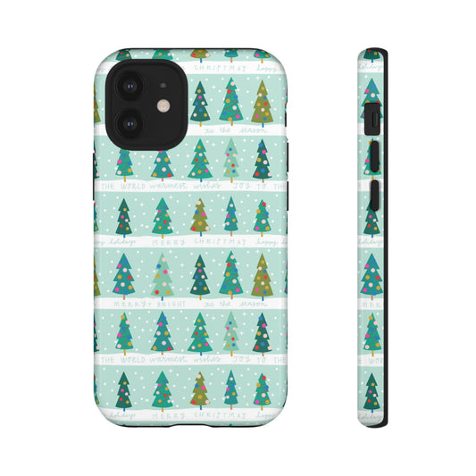 Christmas Trees Row - iPhone Case