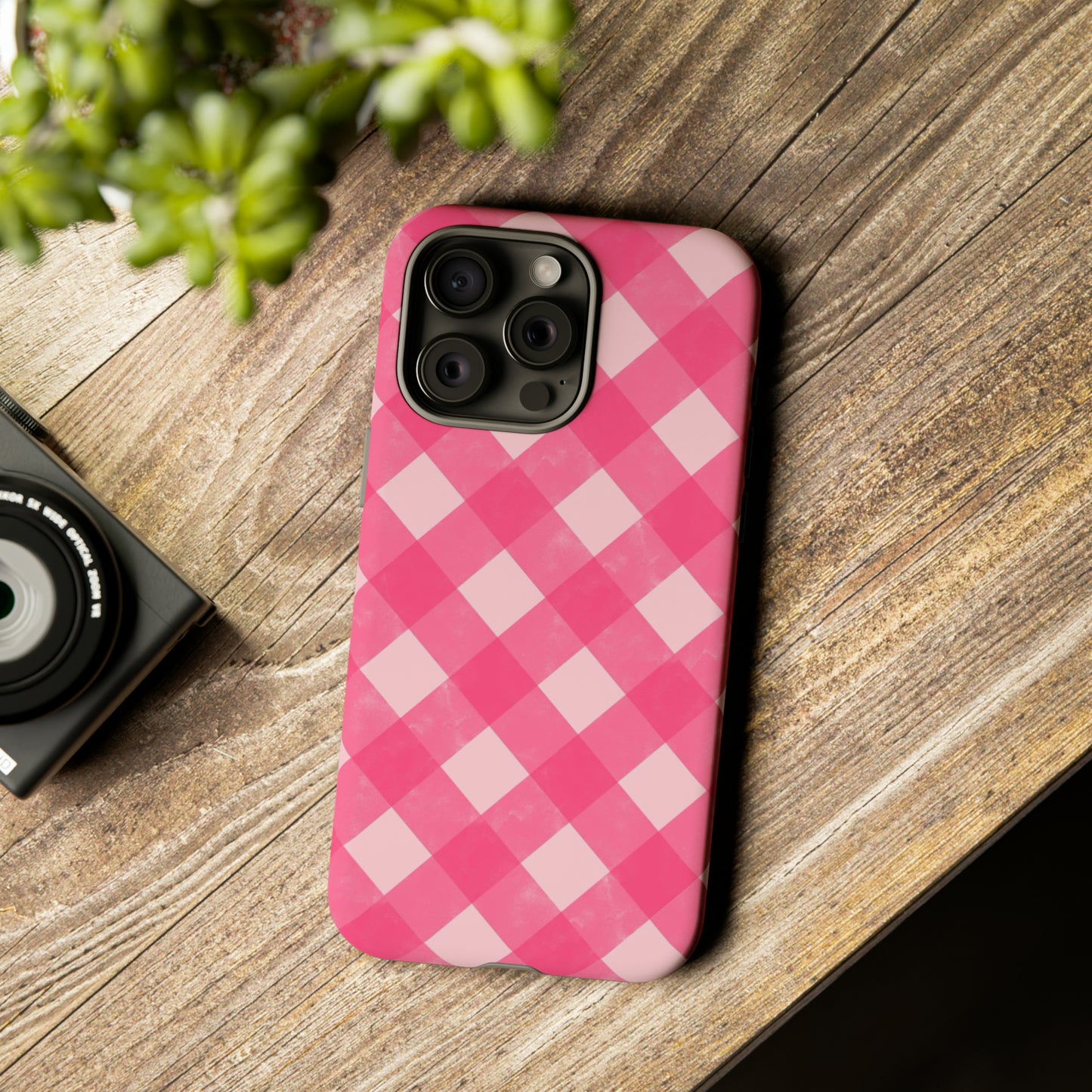 Pink Gingham iPhone Case