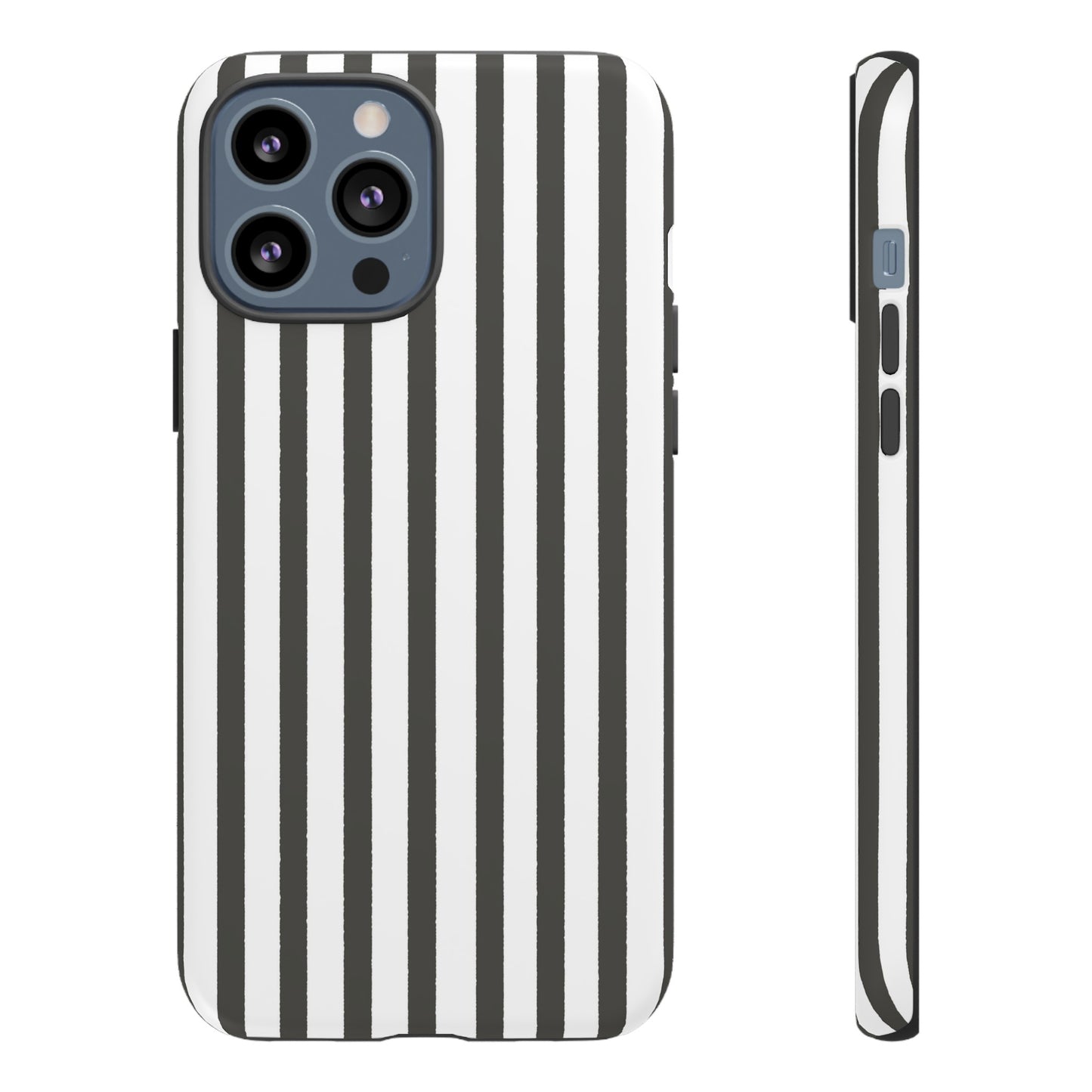 Halloween Black and White Vertical Stripes - iPhone Case