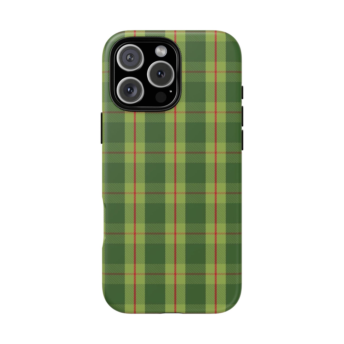 Green and Red Christmas Plaid Pattern - iPhone Case