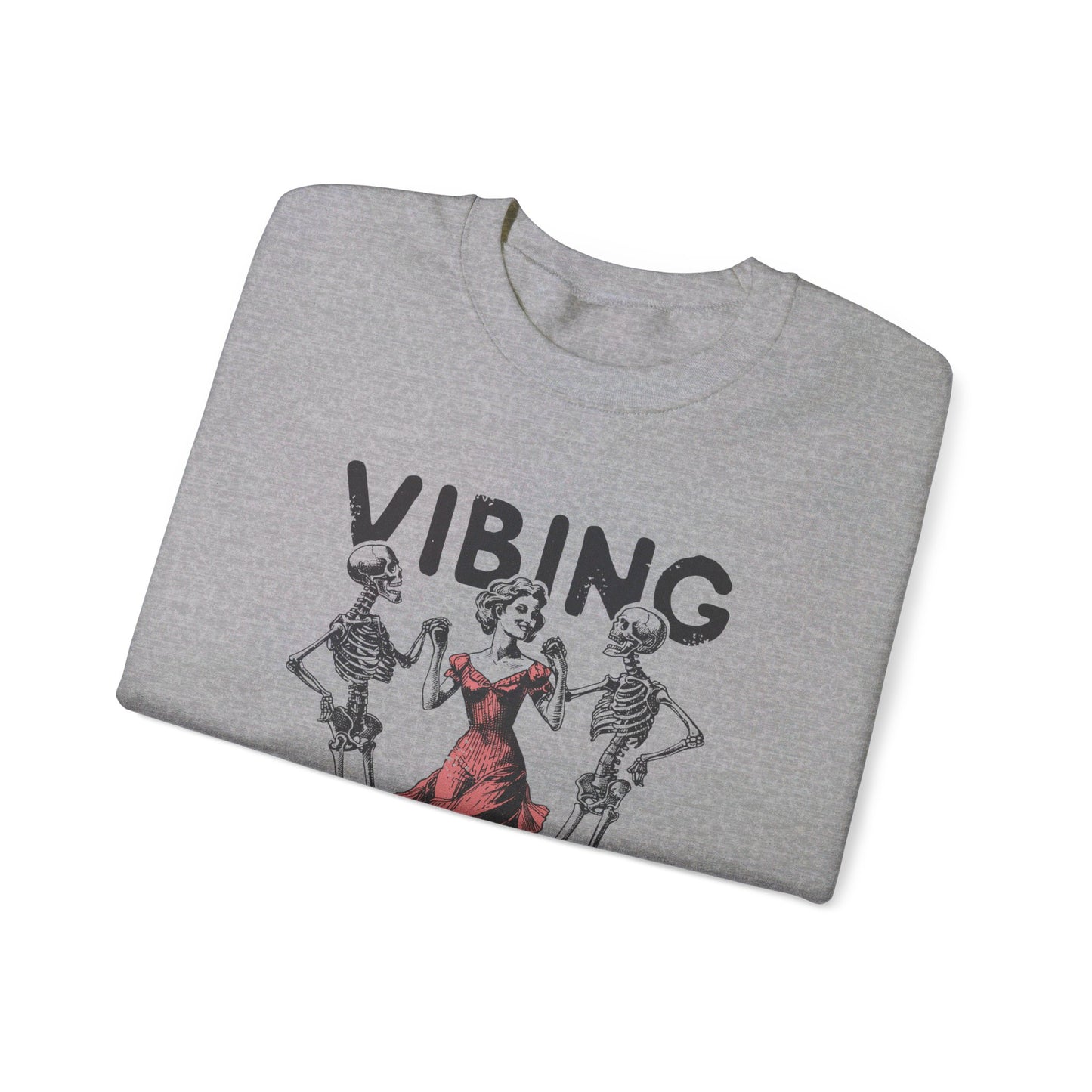 Vibing With My Demons - Vintage Halloween Sweatshirt -Unisex Heavy Blend™ Crewneck Sweatshirt