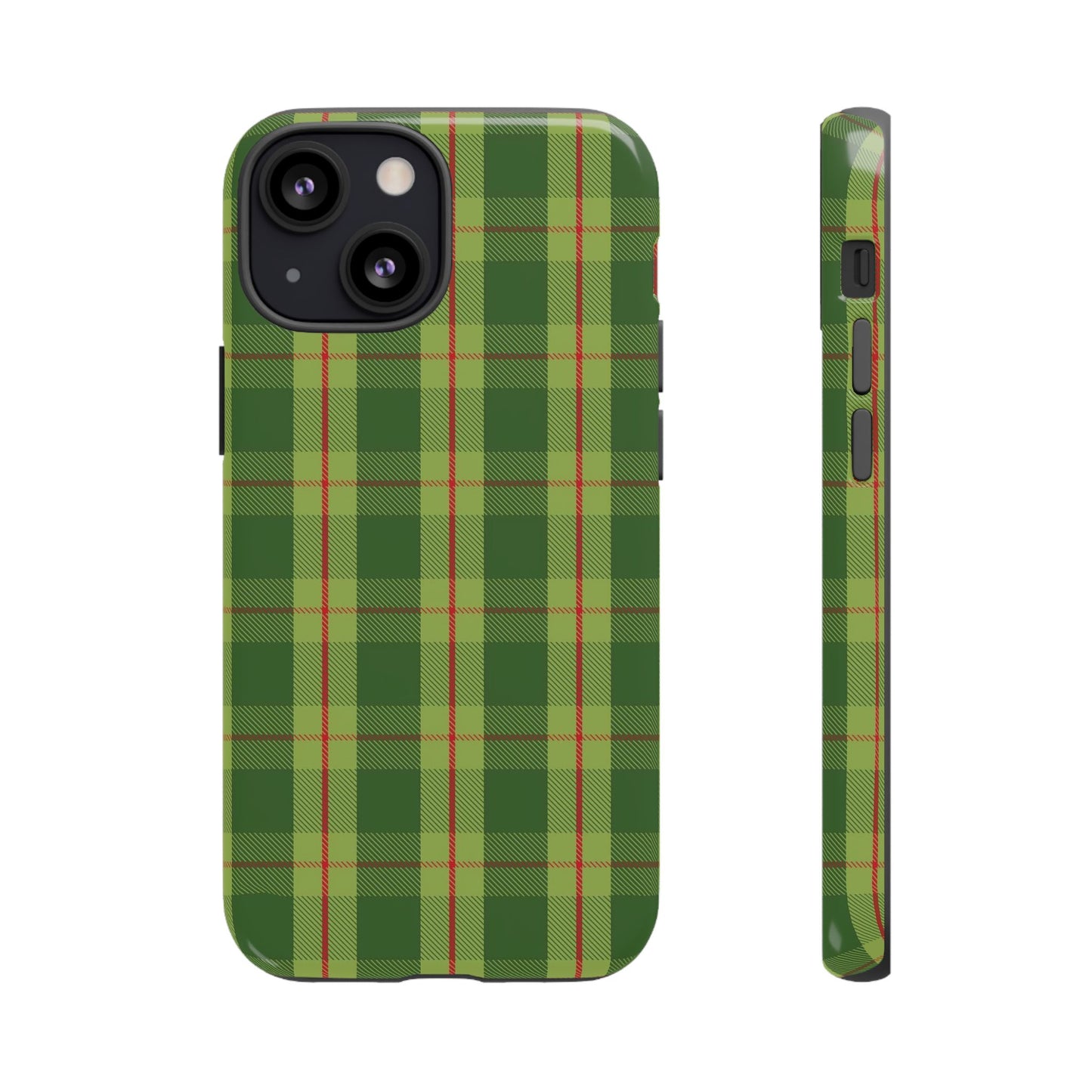 Green and Red Christmas Plaid Pattern - iPhone Case