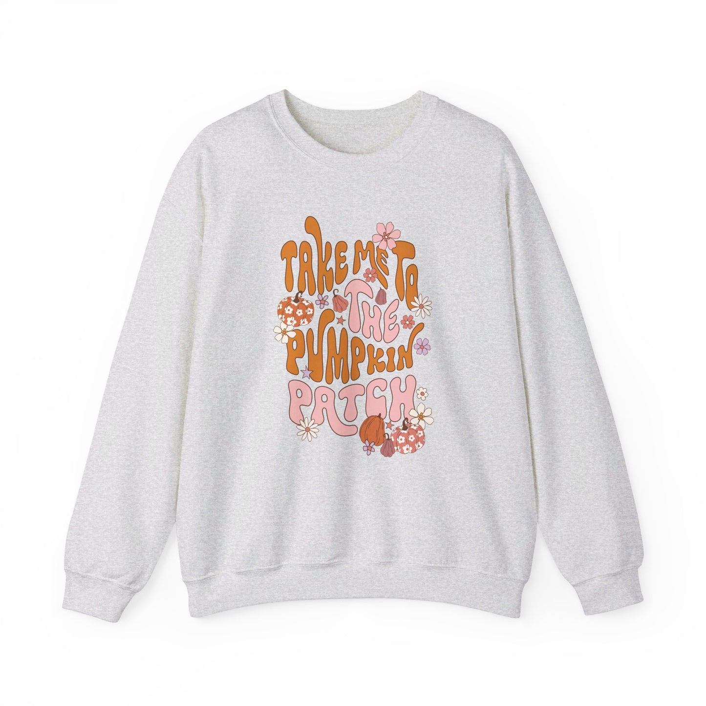 Take Me To The Pumpkin Patch (Retro) - Autumn/Fall Sweatshirt - Unisex Heavy Blend™ Crewneck Sweatshirt