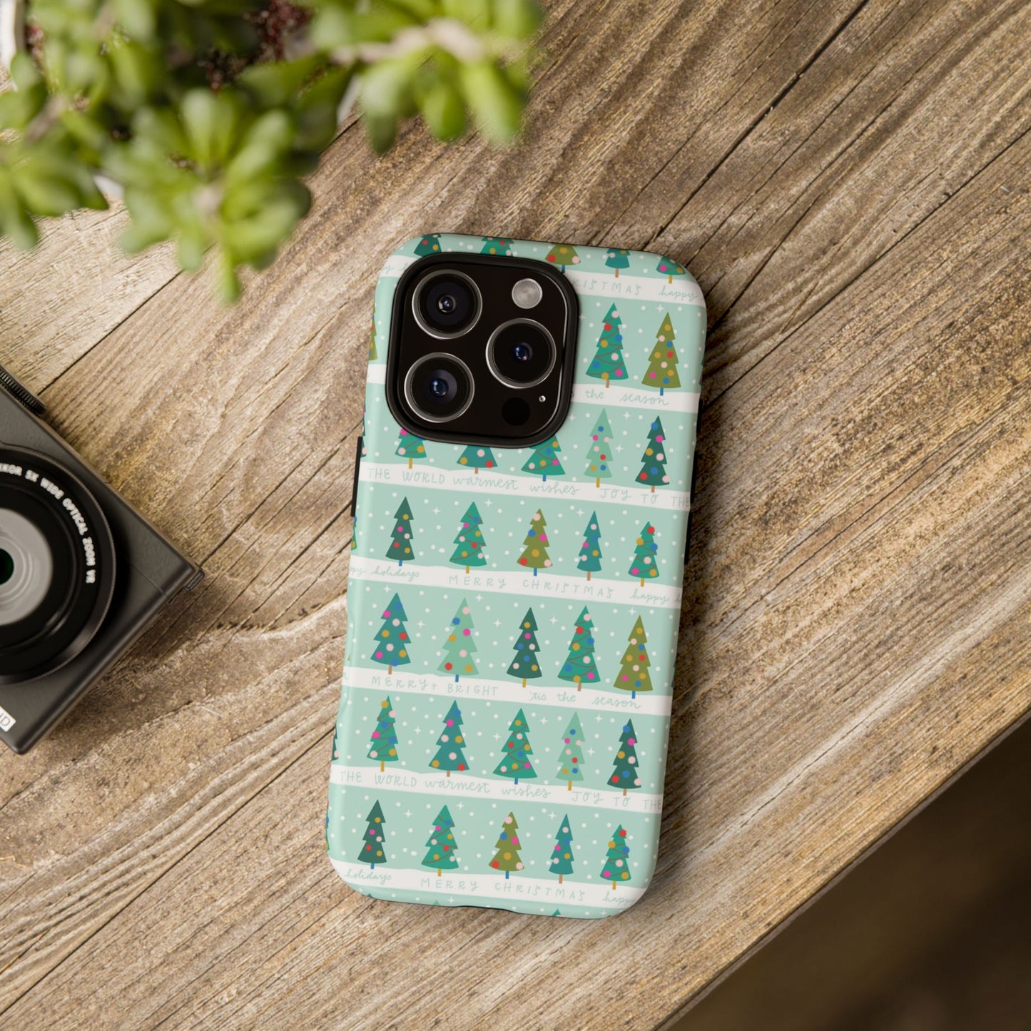 Christmas Trees Row - iPhone Case