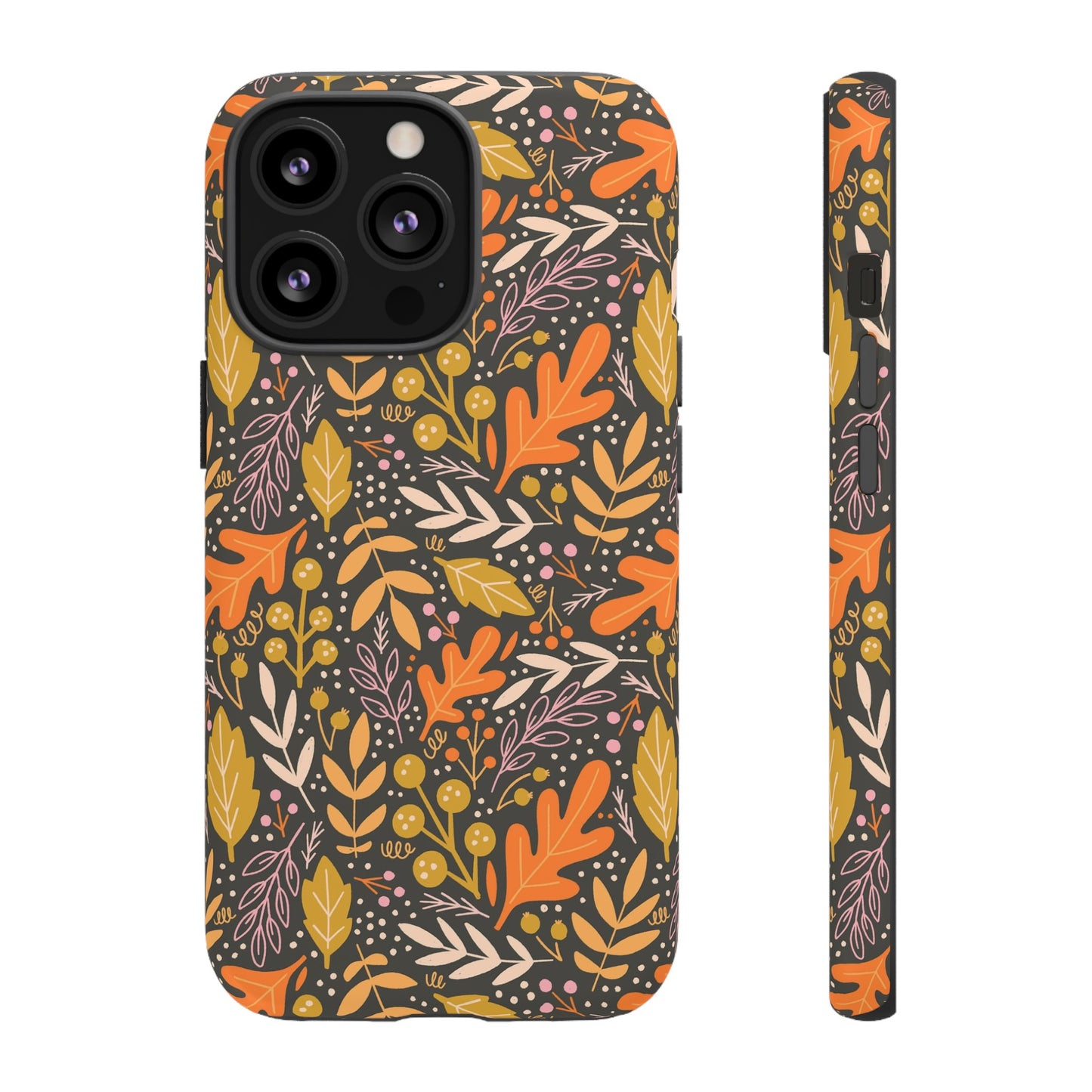 Dark Fall Foliage Leaves - iPhone Case