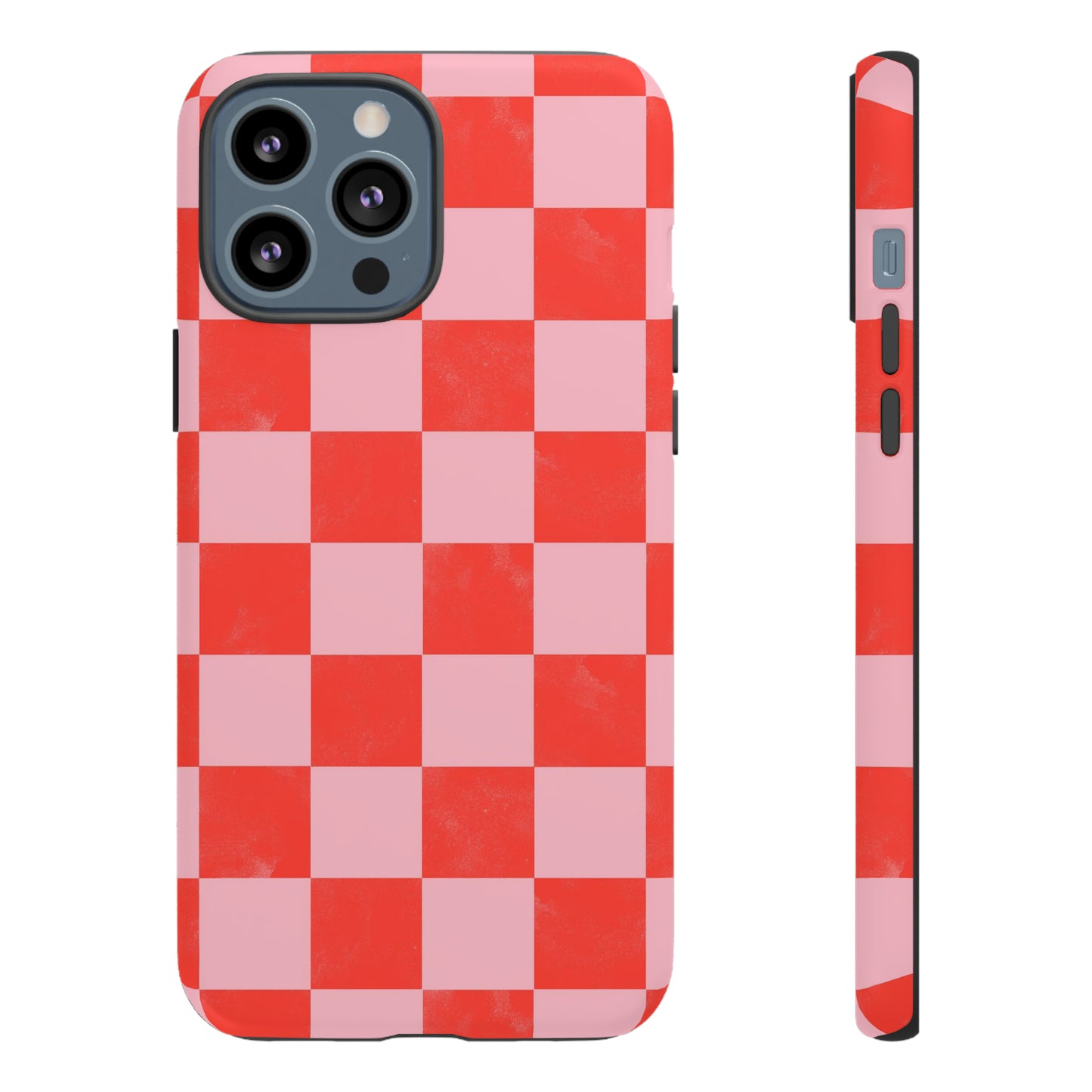 Red and Pink Checker Pattern - iPhone Case