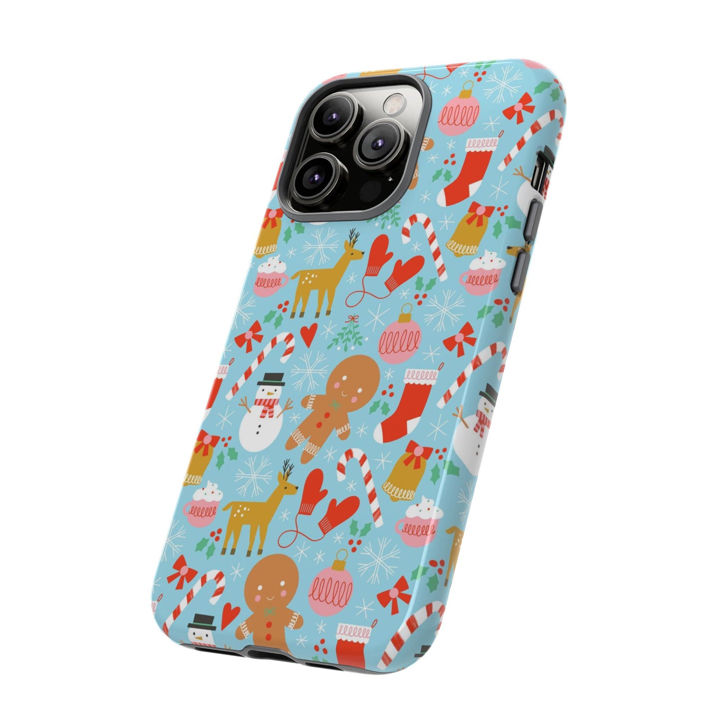 Christmas Characters Blue - iPhone Case