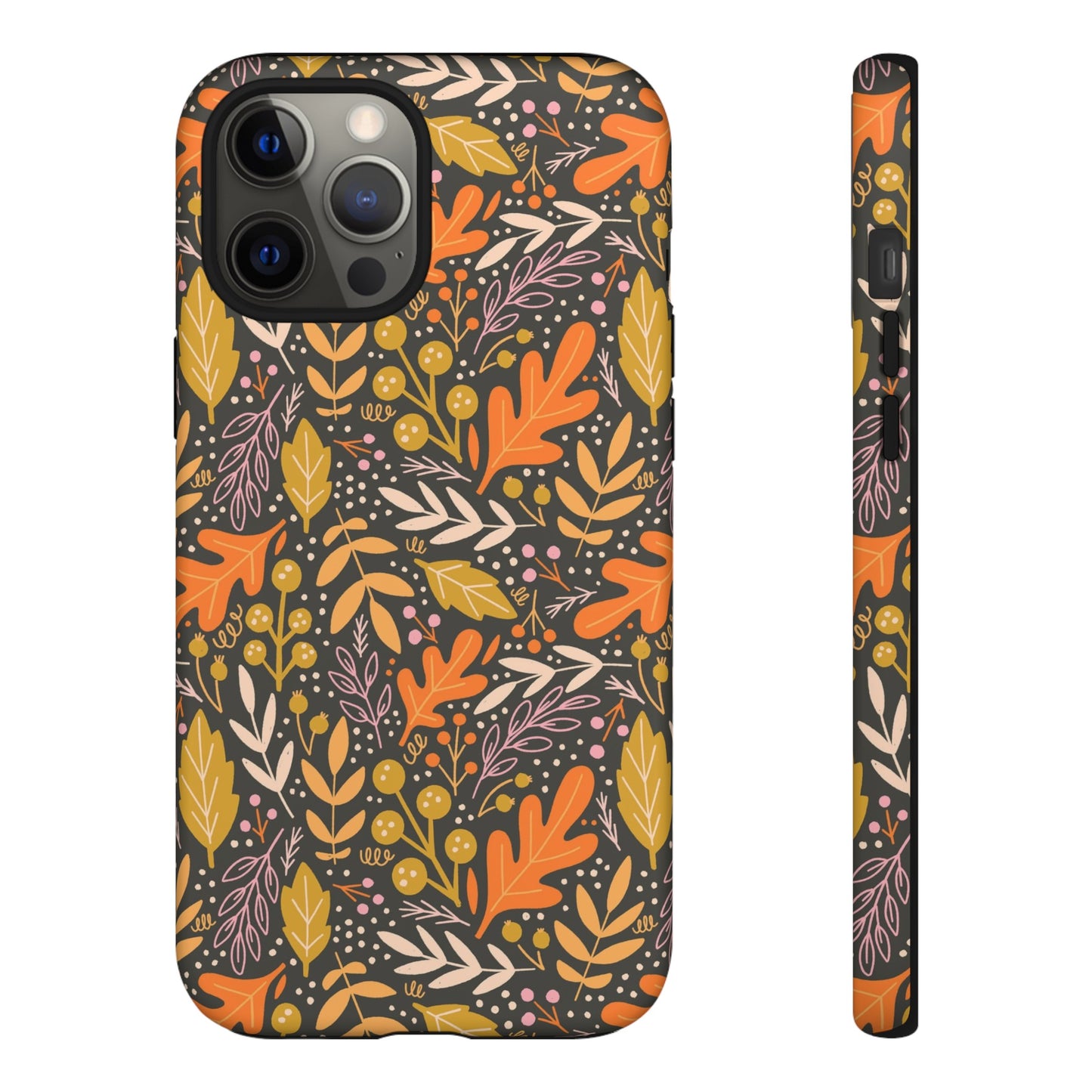 Dark Fall Foliage Leaves - iPhone Case