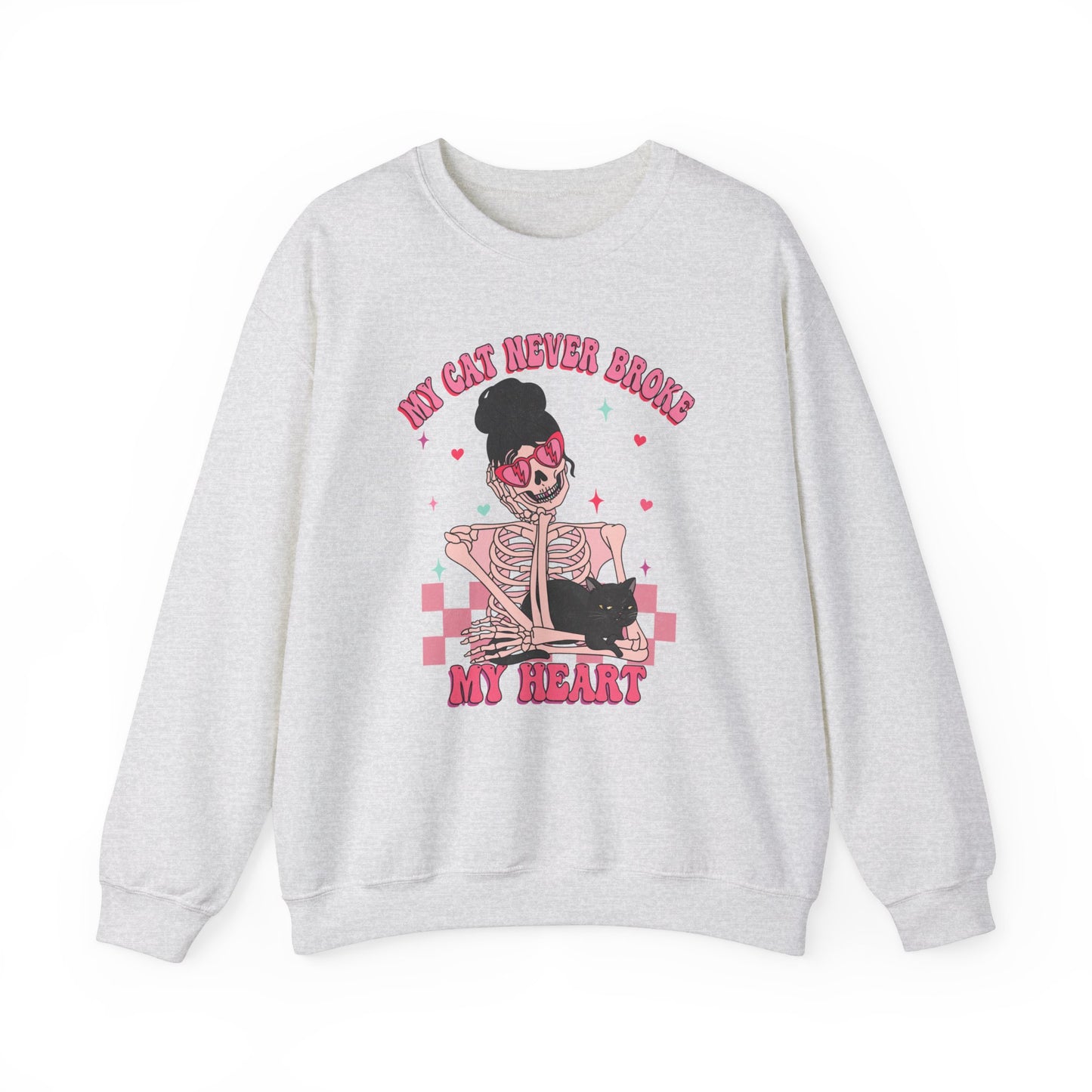 My Cat Never Broke My Heart - Retro Valentine's Day Sweatshirt