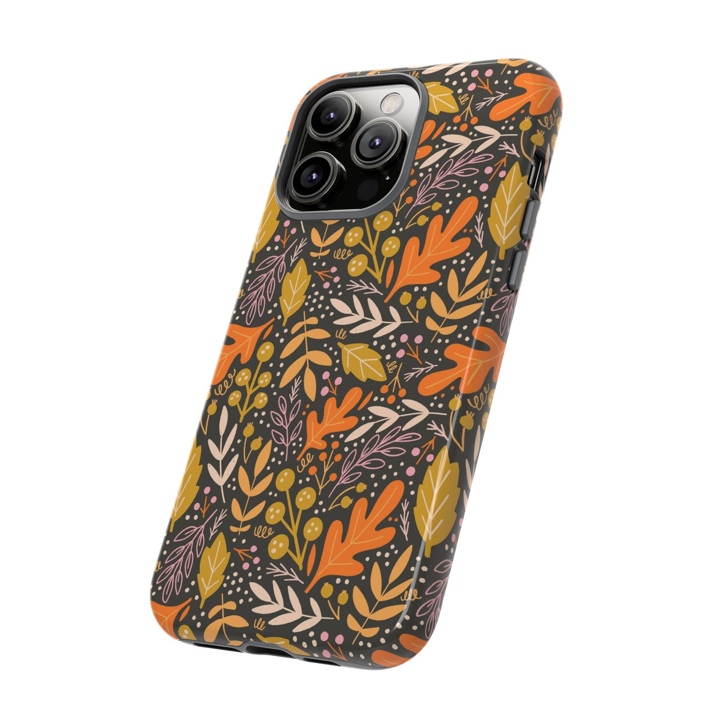 Dark Fall Foliage Leaves - iPhone Case