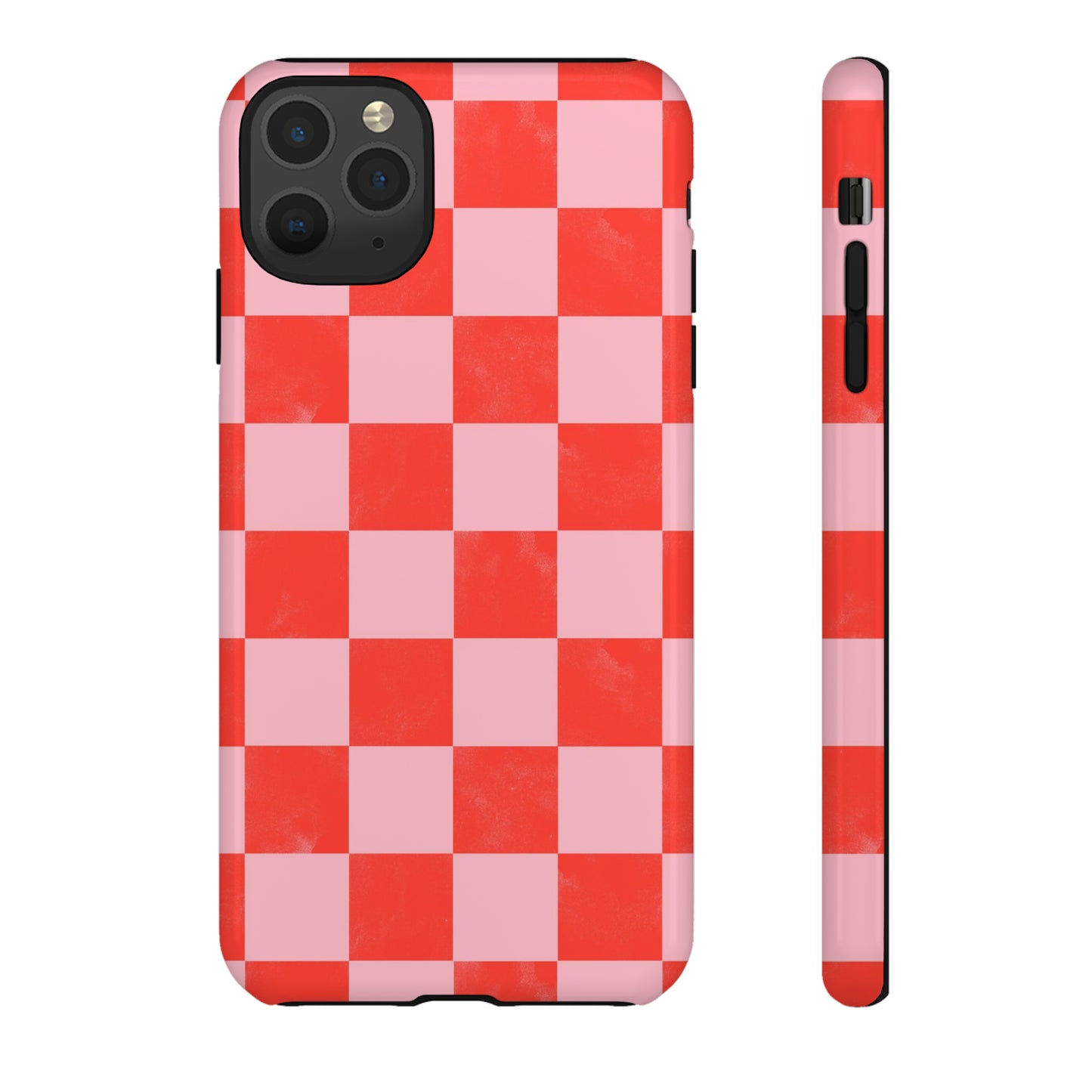 Red and Pink Checker Pattern - iPhone Case