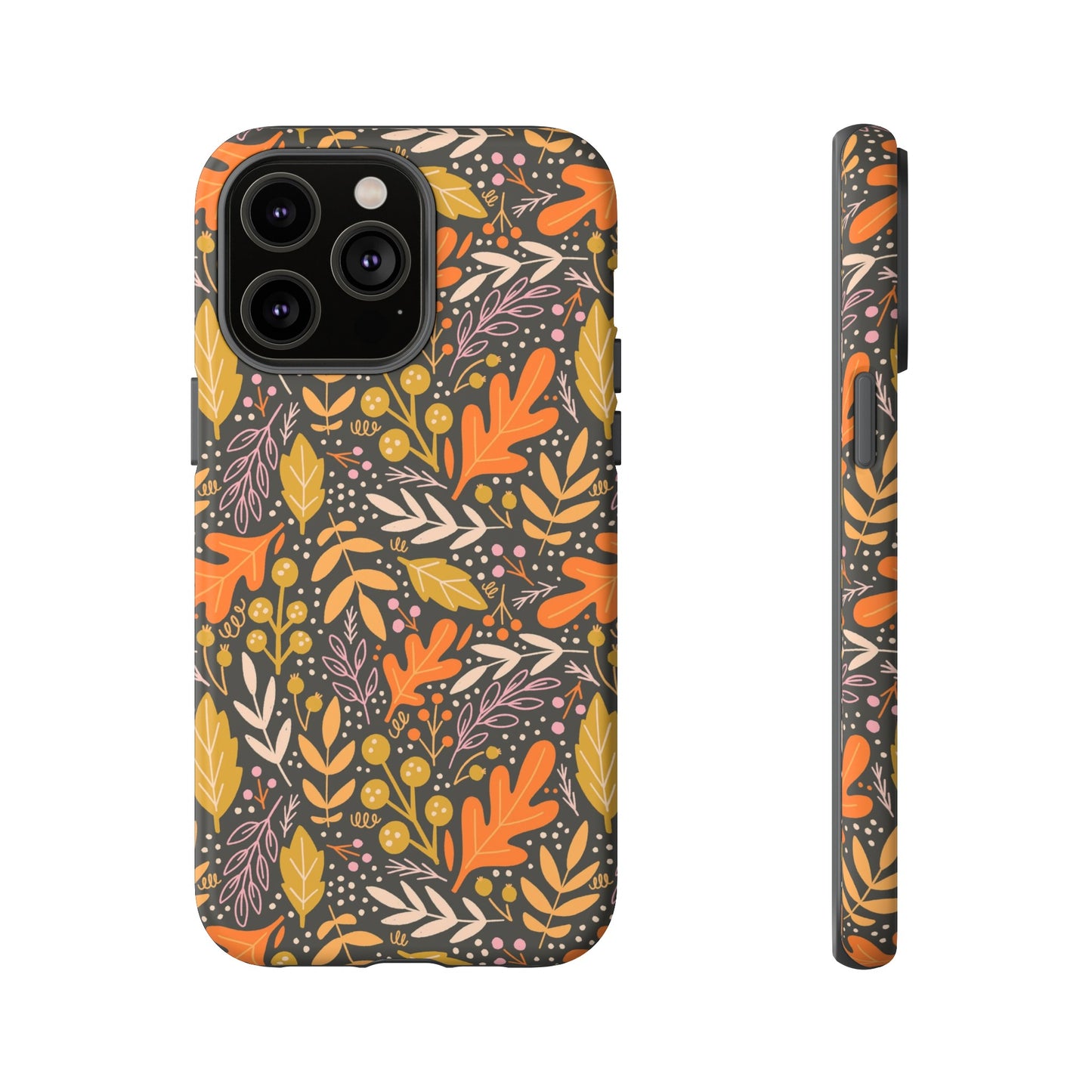 Dark Fall Foliage Leaves - iPhone Case