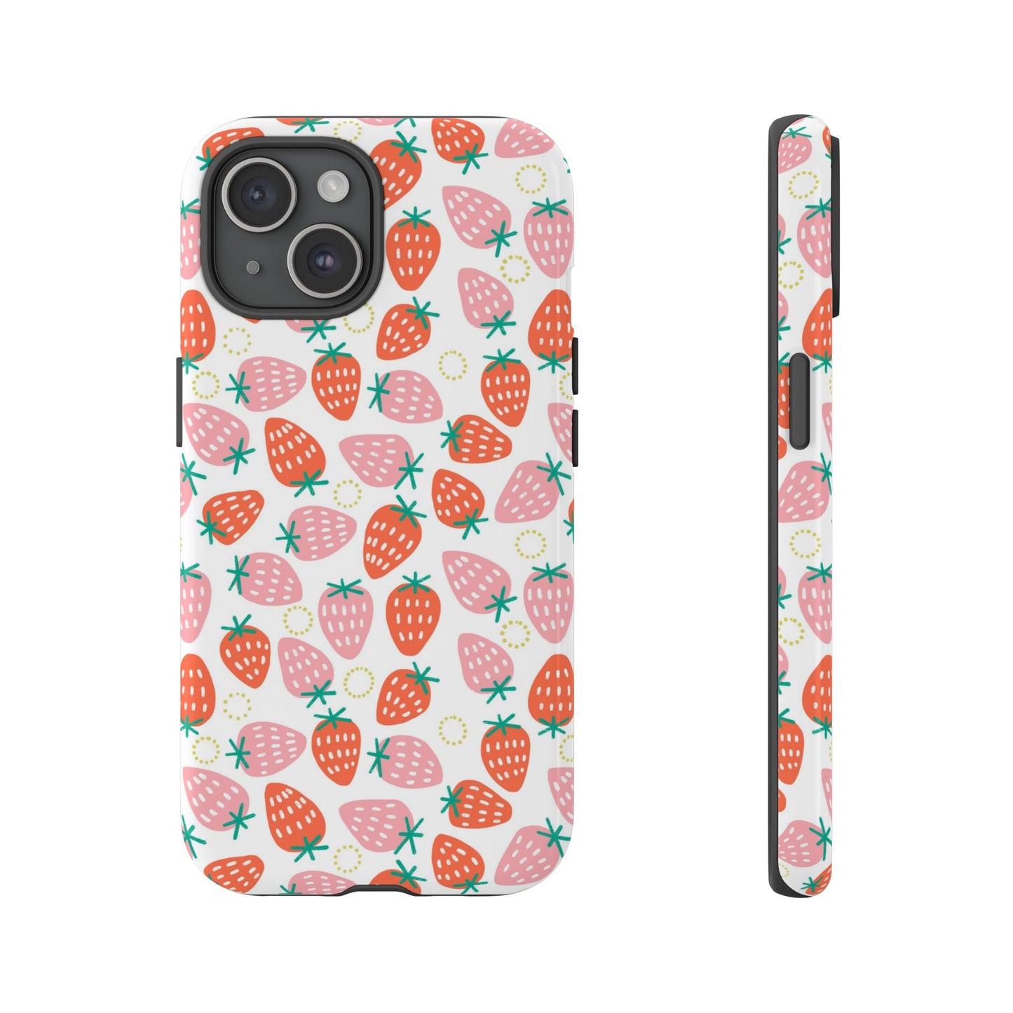 Strawberry Pattern - White - iPhone Case