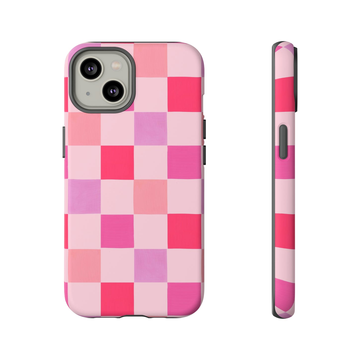 Pink Check Pattern iPhone Case