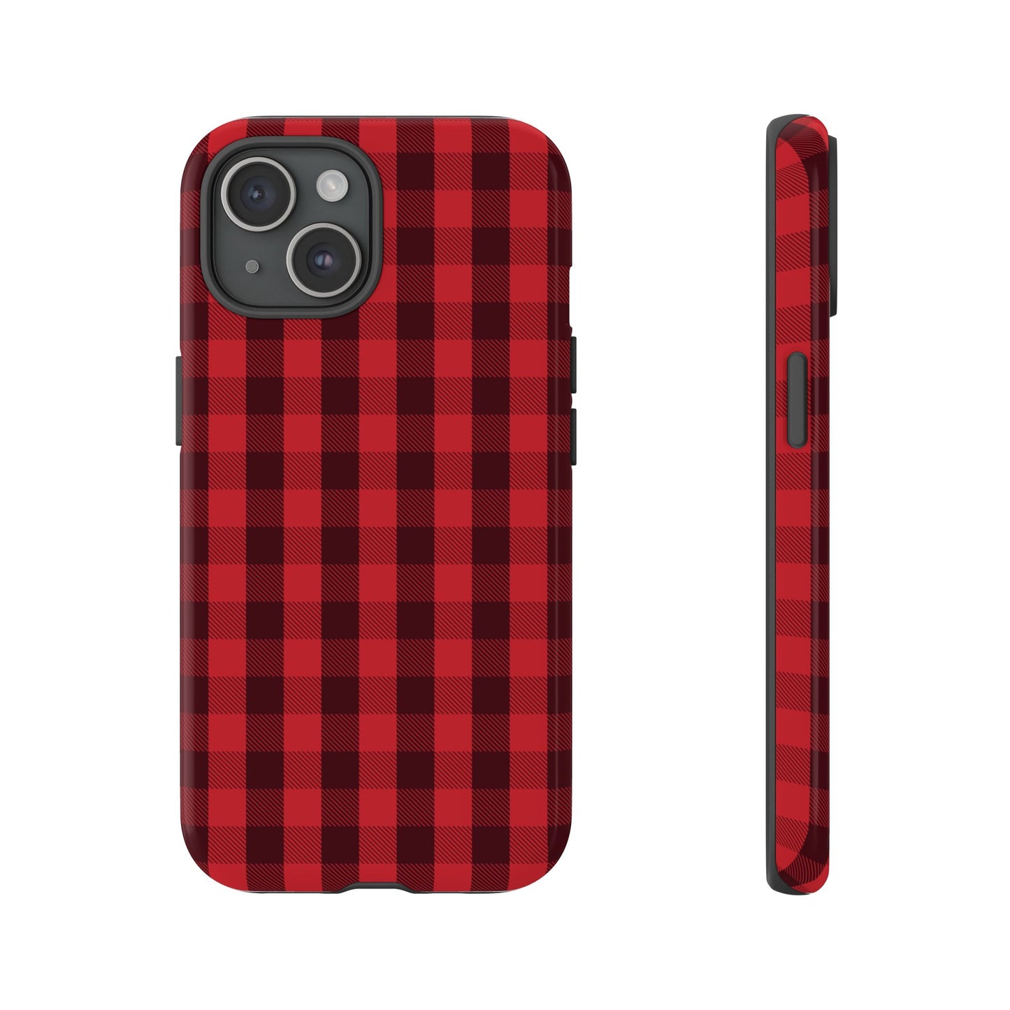 Red Christmas Gingham Pattern - iPhone Case