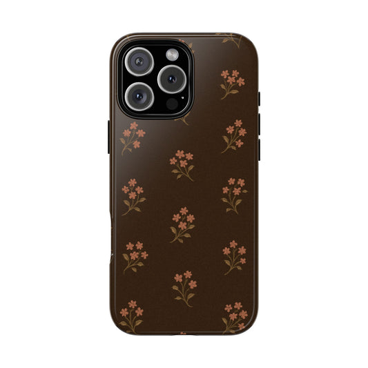 Brown Cottagecore Autumn Florals - iPhone Case
