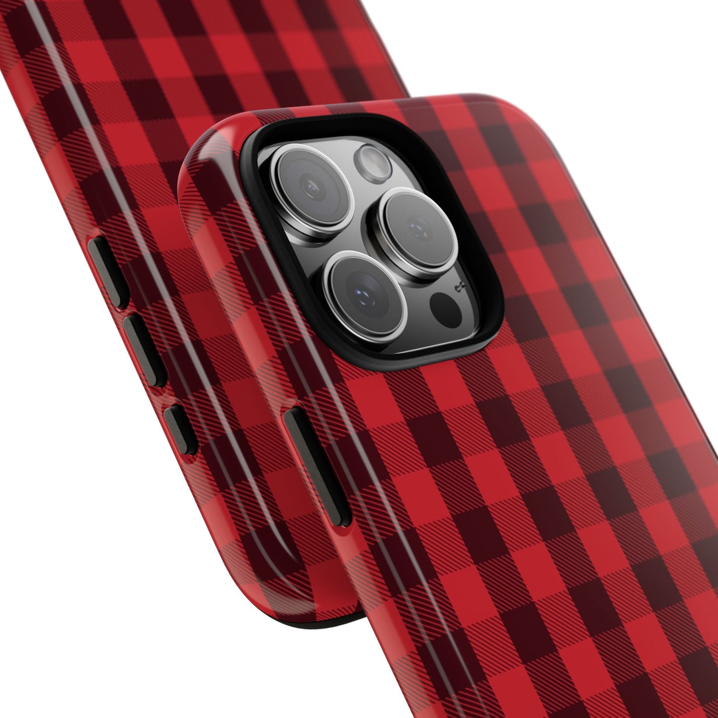 Red Christmas Gingham Pattern - iPhone Case