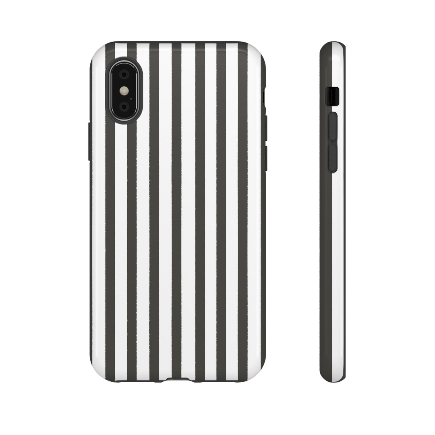 Halloween Black and White Vertical Stripes - iPhone Case