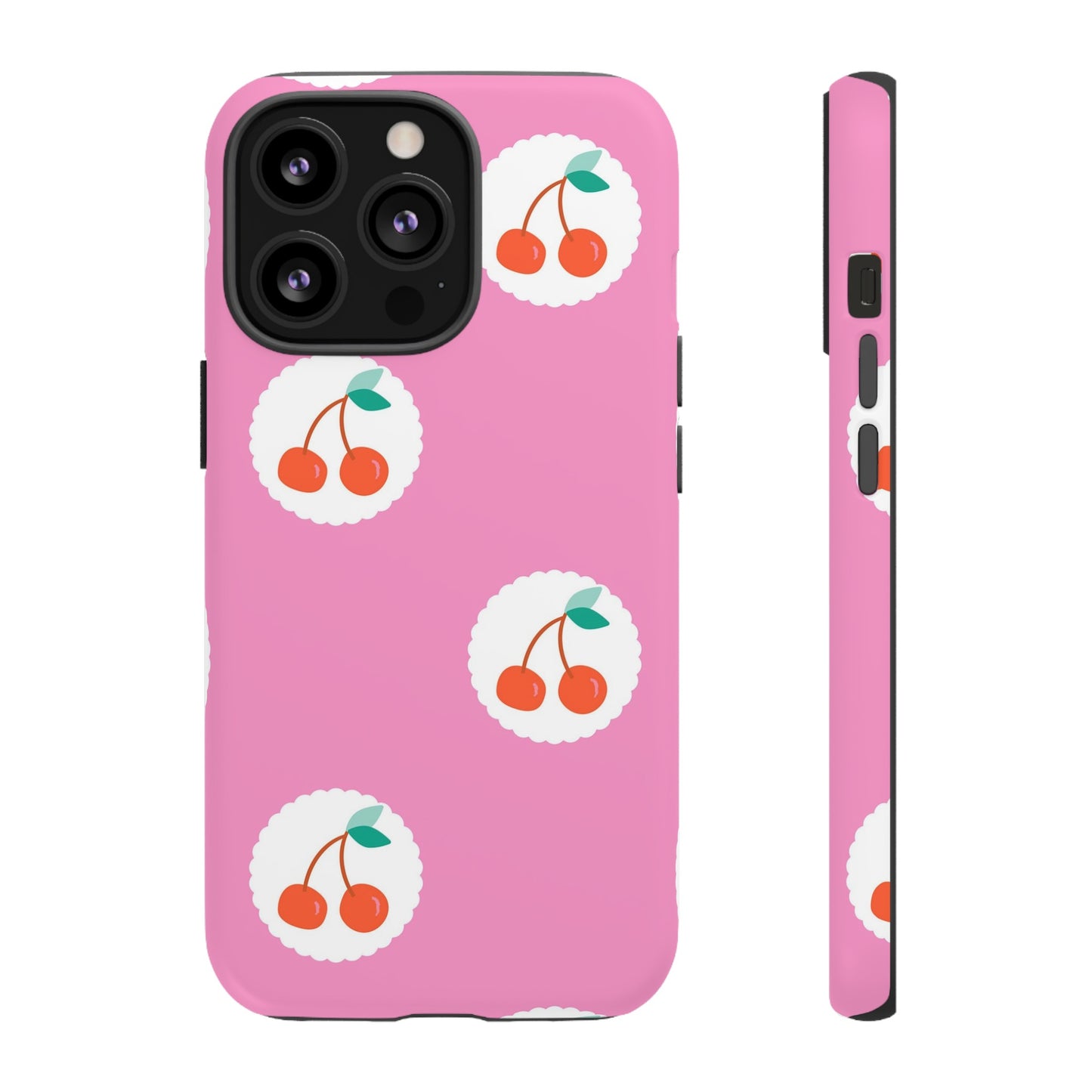 Cherry Circles Pink - iPhone Case