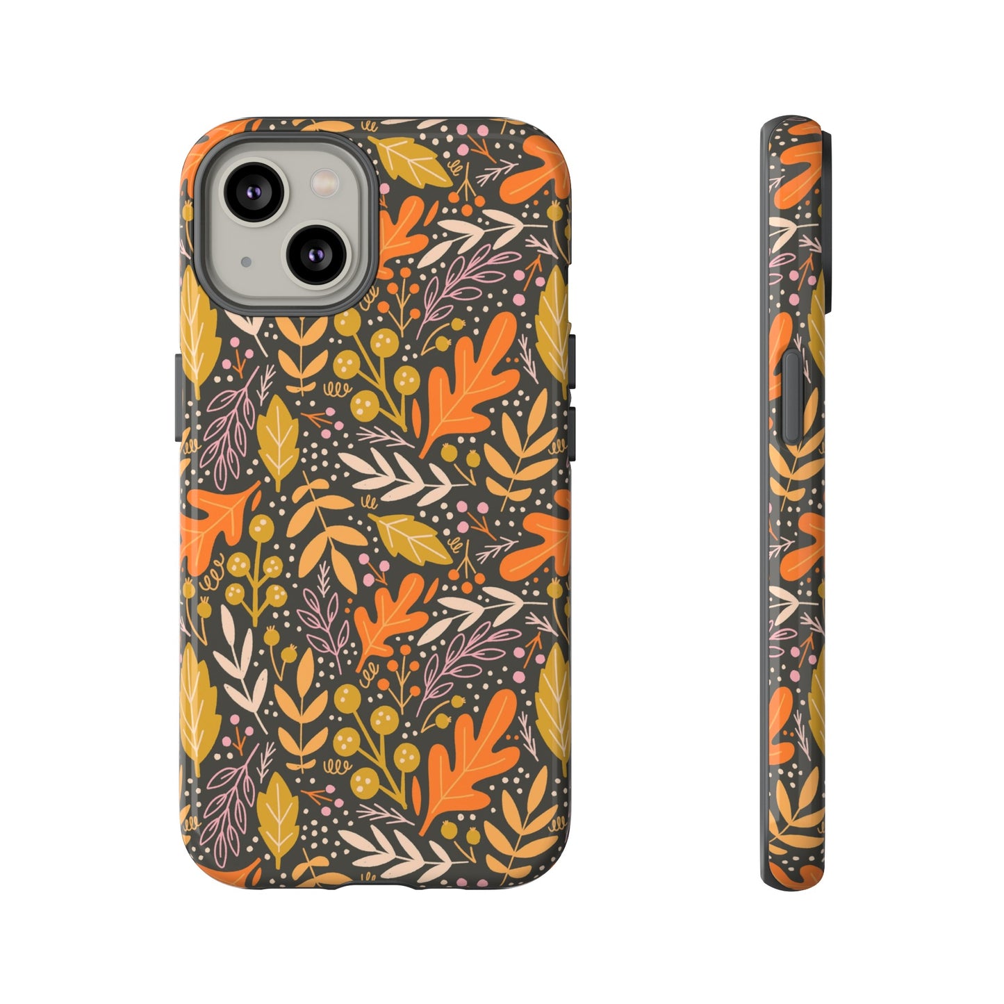 Dark Fall Foliage Leaves - iPhone Case