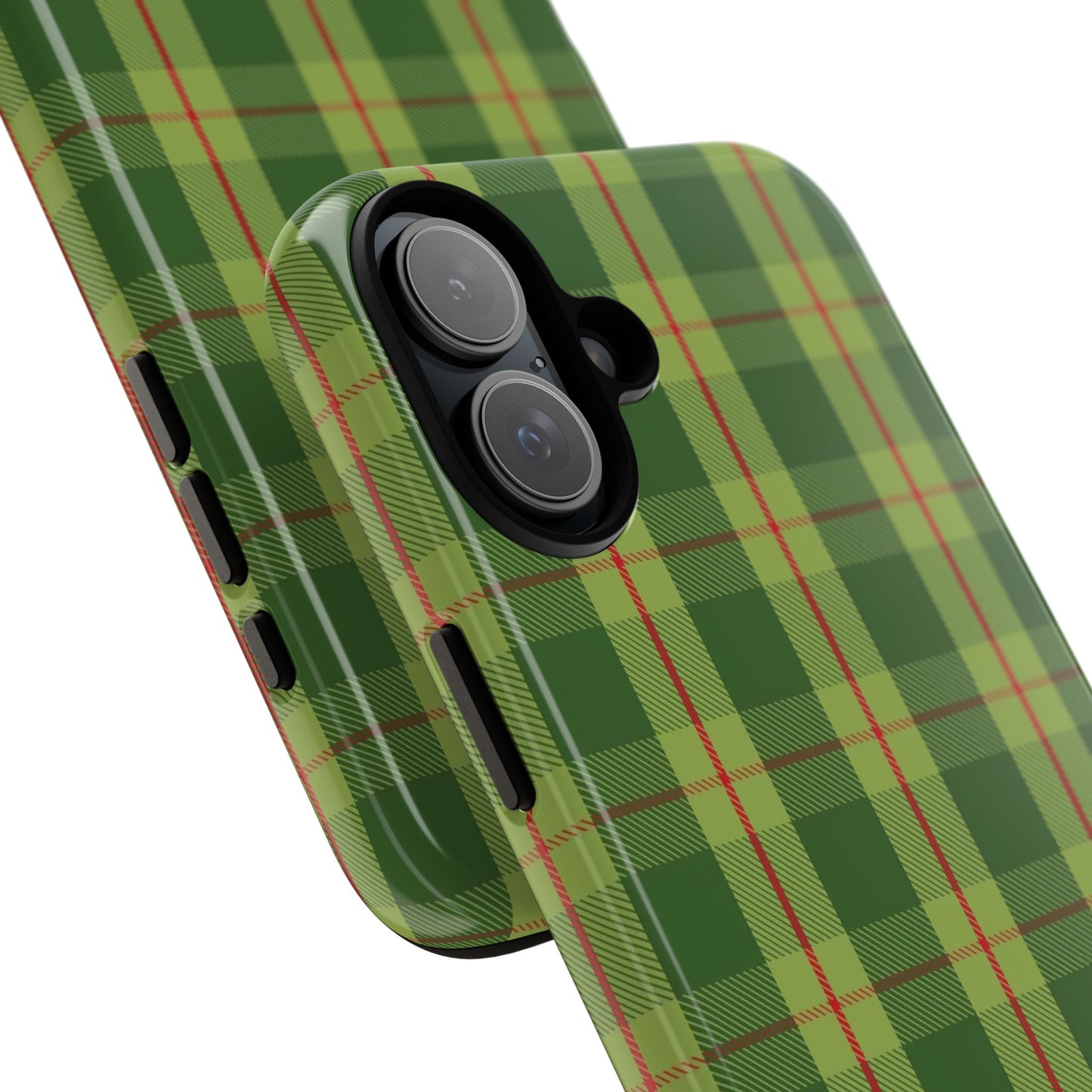 Green and Red Christmas Plaid Pattern - iPhone Case