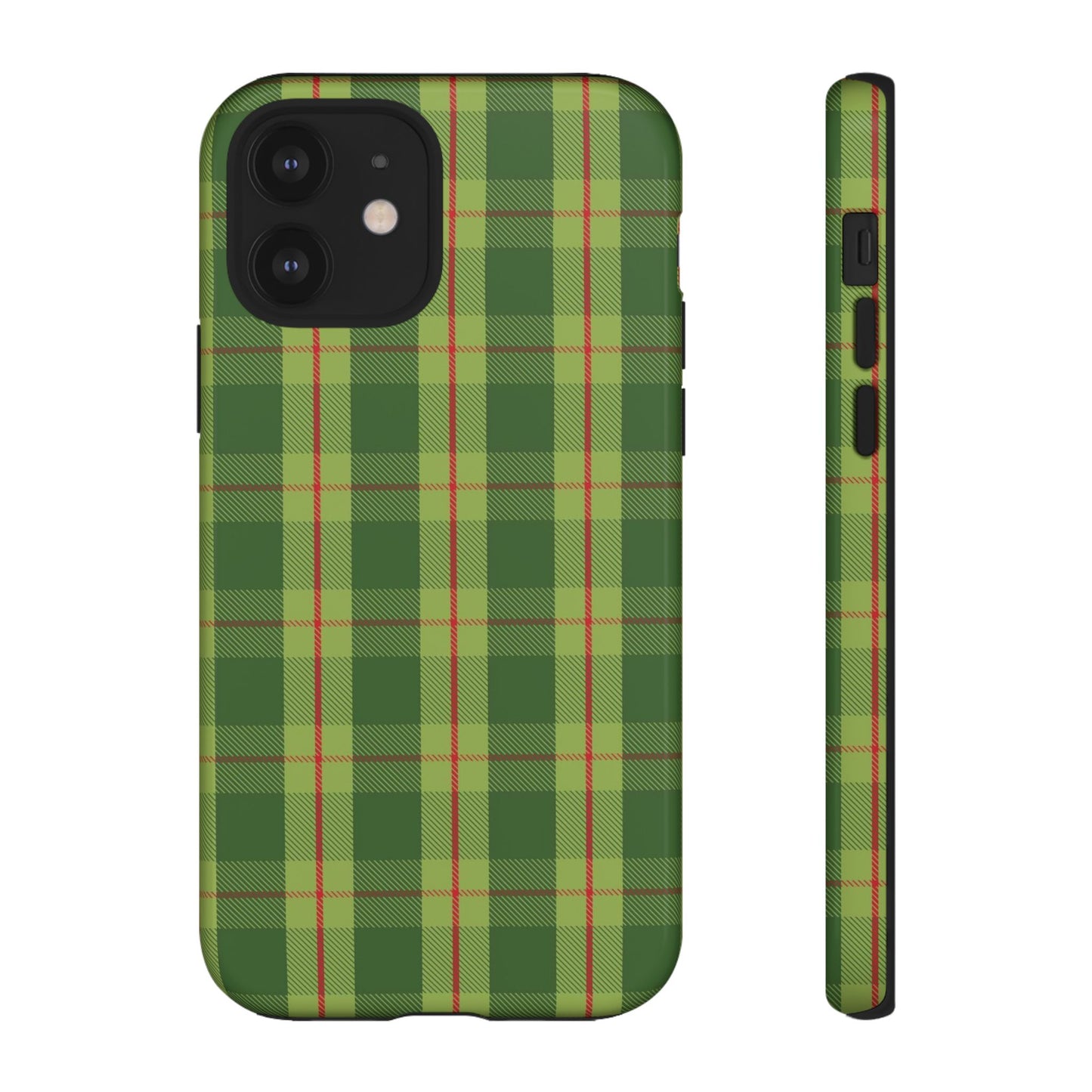 Green and Red Christmas Plaid Pattern - iPhone Case