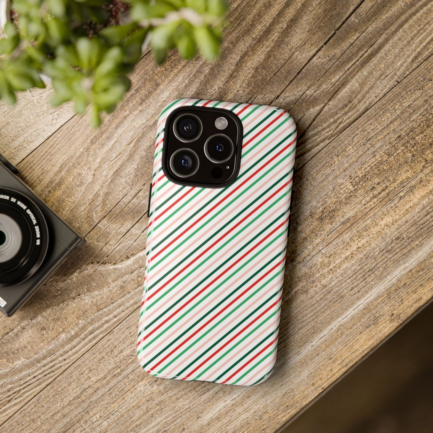 Christmas Diagonal Stripes - iPhone Case