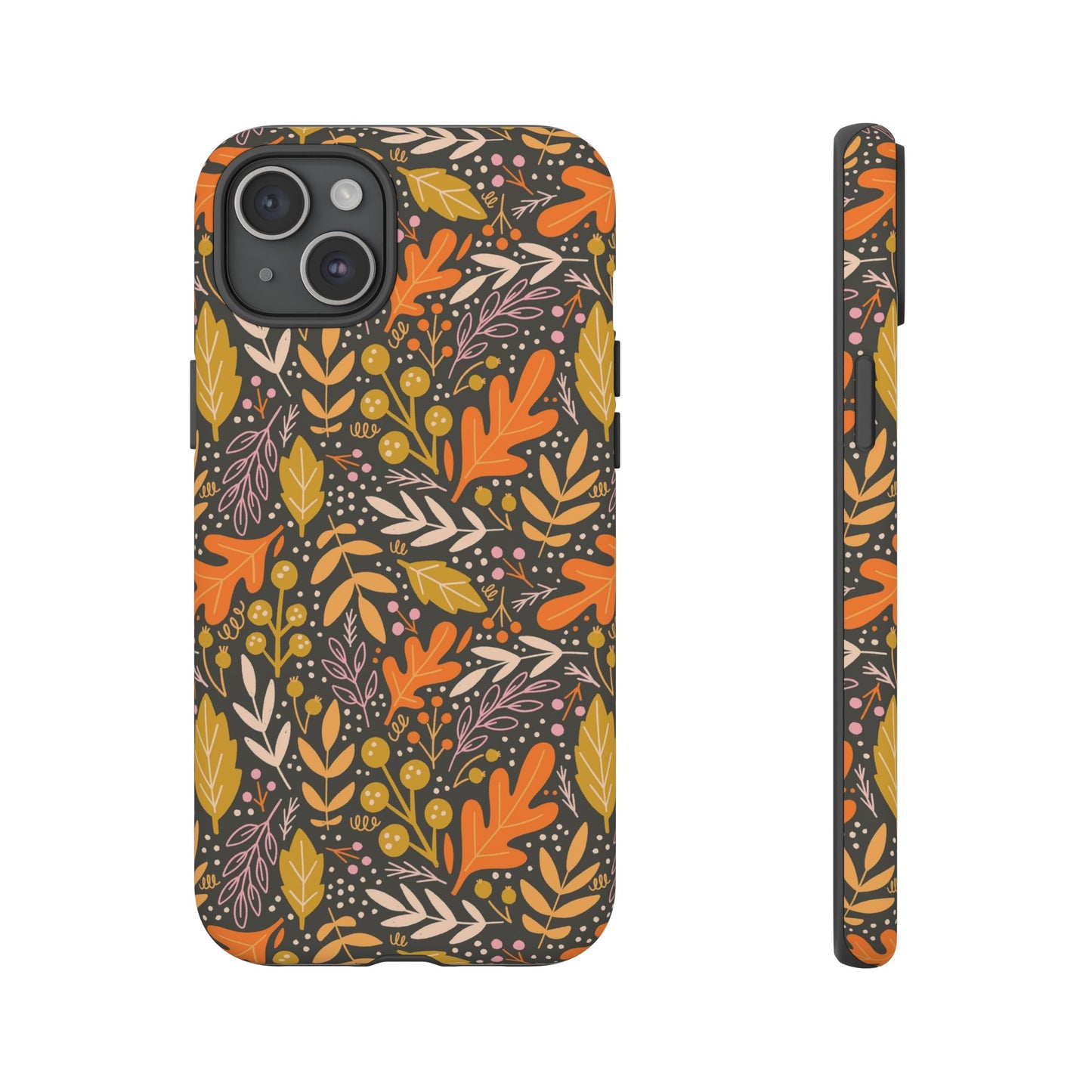 Dark Fall Foliage Leaves - iPhone Case