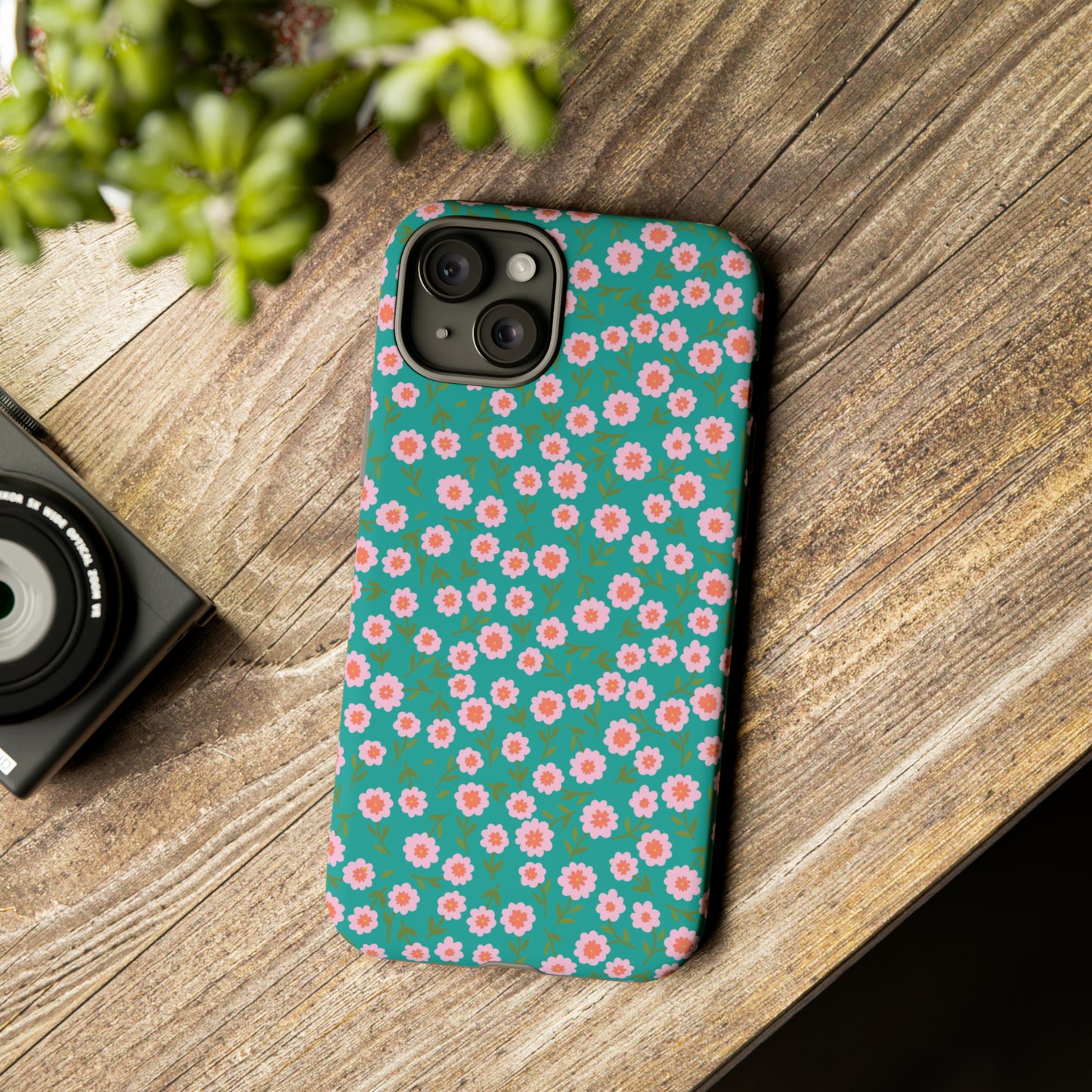 Spring Turquoise Florals - iPhone Case