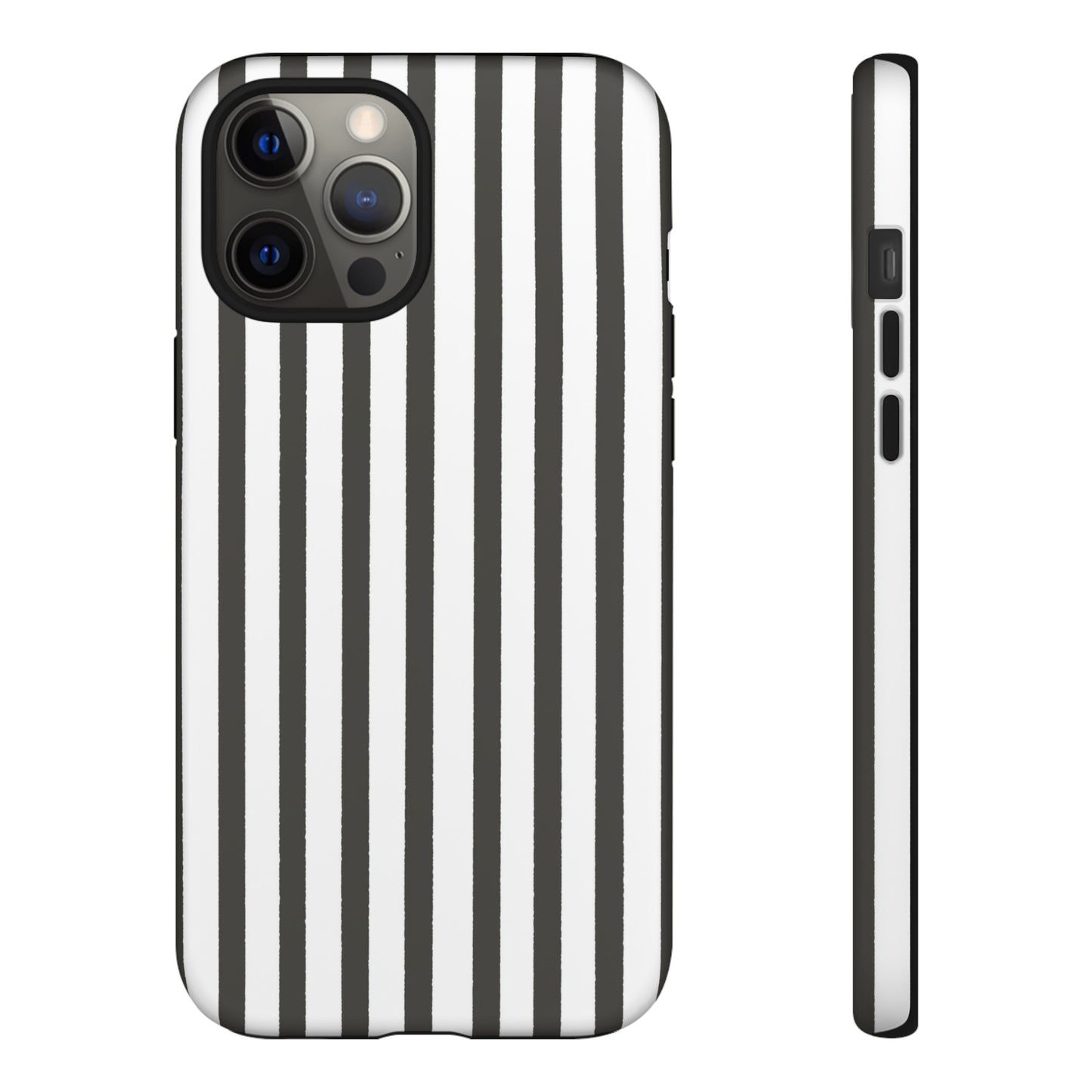 Halloween Black and White Vertical Stripes - iPhone Case