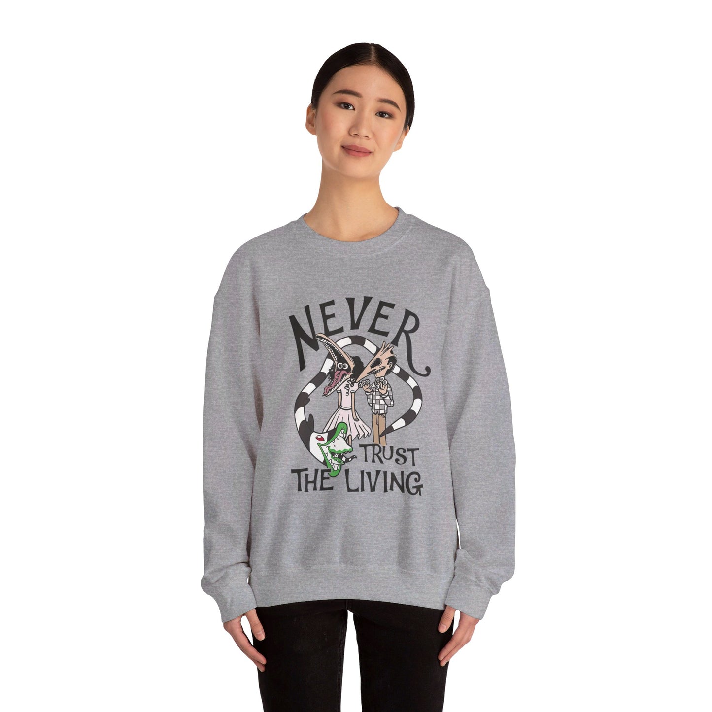 Never Trust The Living - Halloween - Unisex Heavy Blend™ Crewneck Sweatshirt