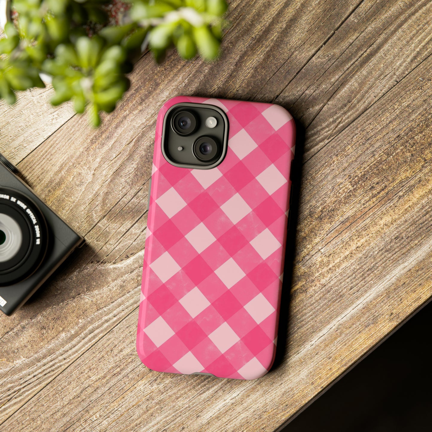 Pink Gingham iPhone Case