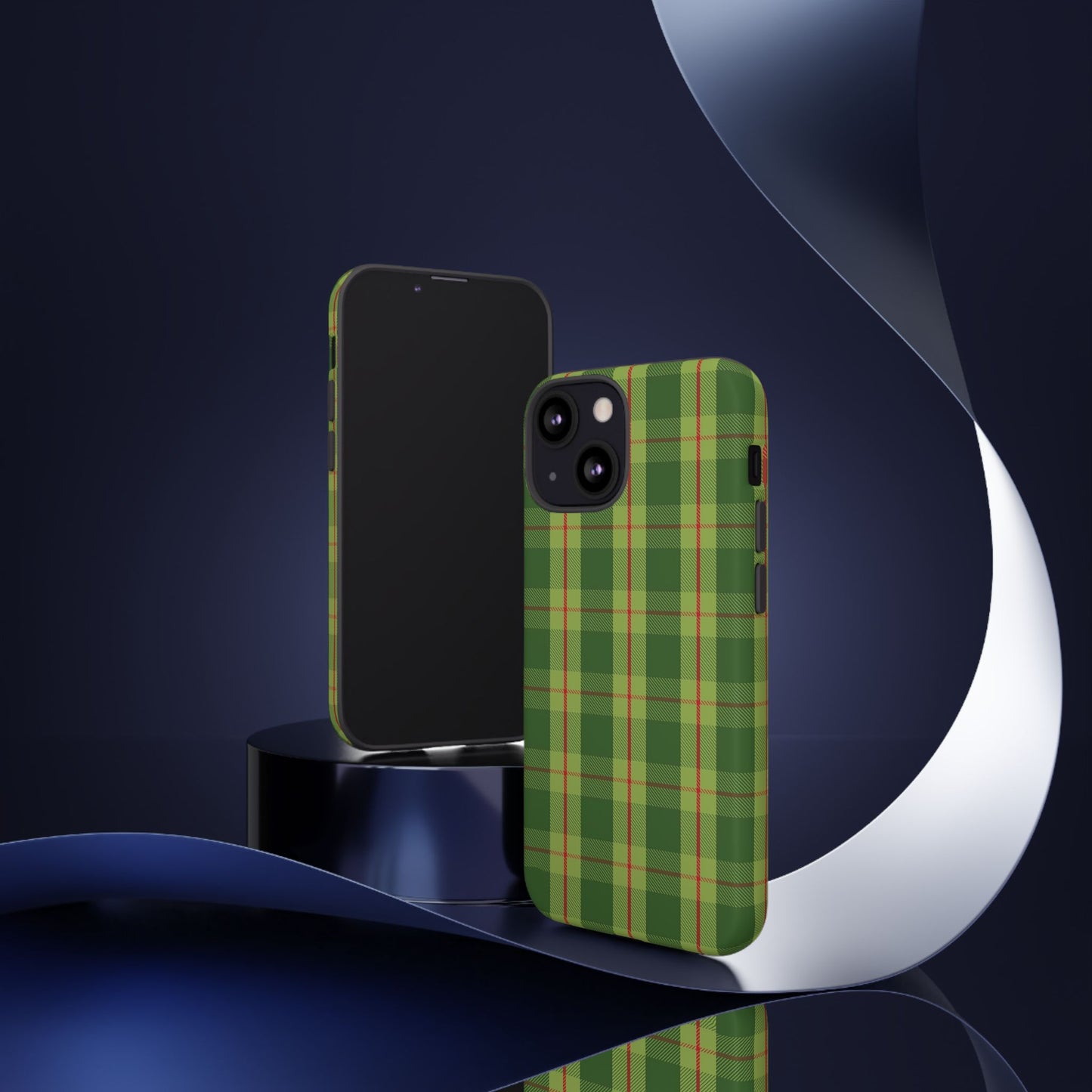 Green and Red Christmas Plaid Pattern - iPhone Case