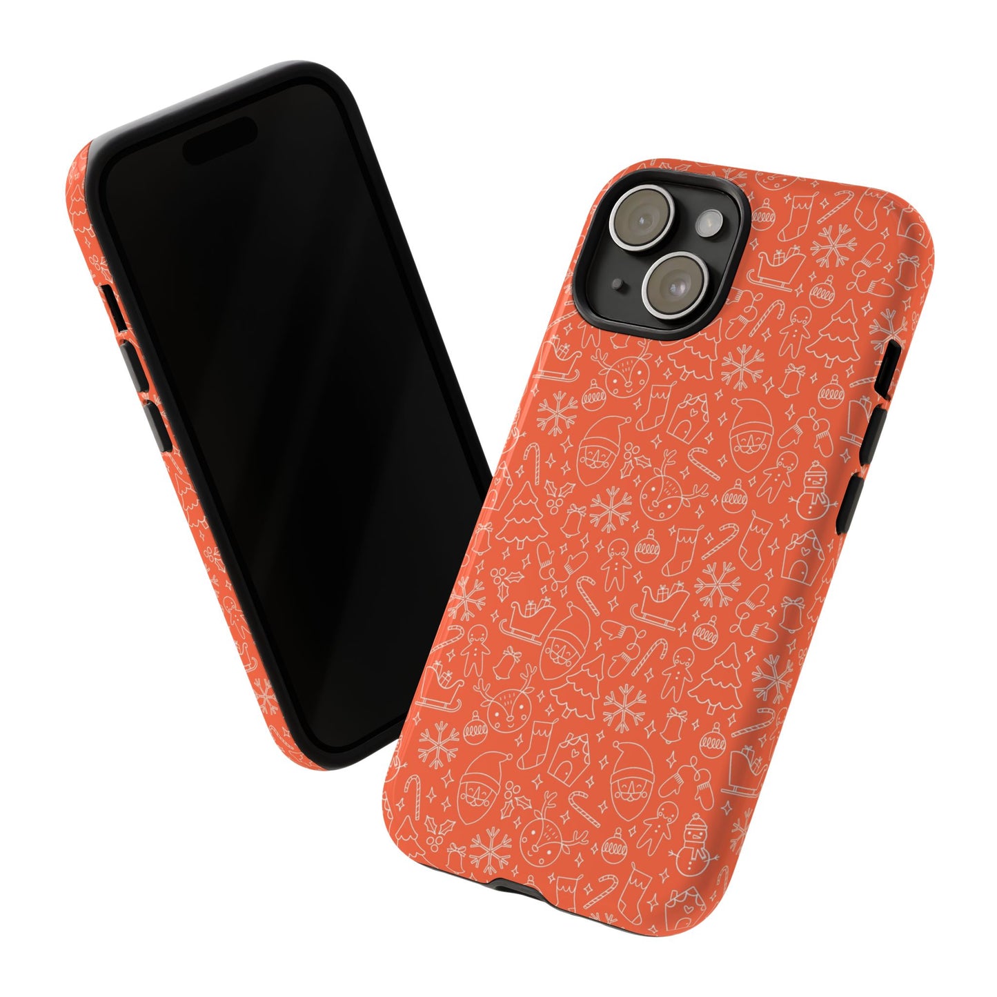 Christmas Doodles - Red - iPhone Case