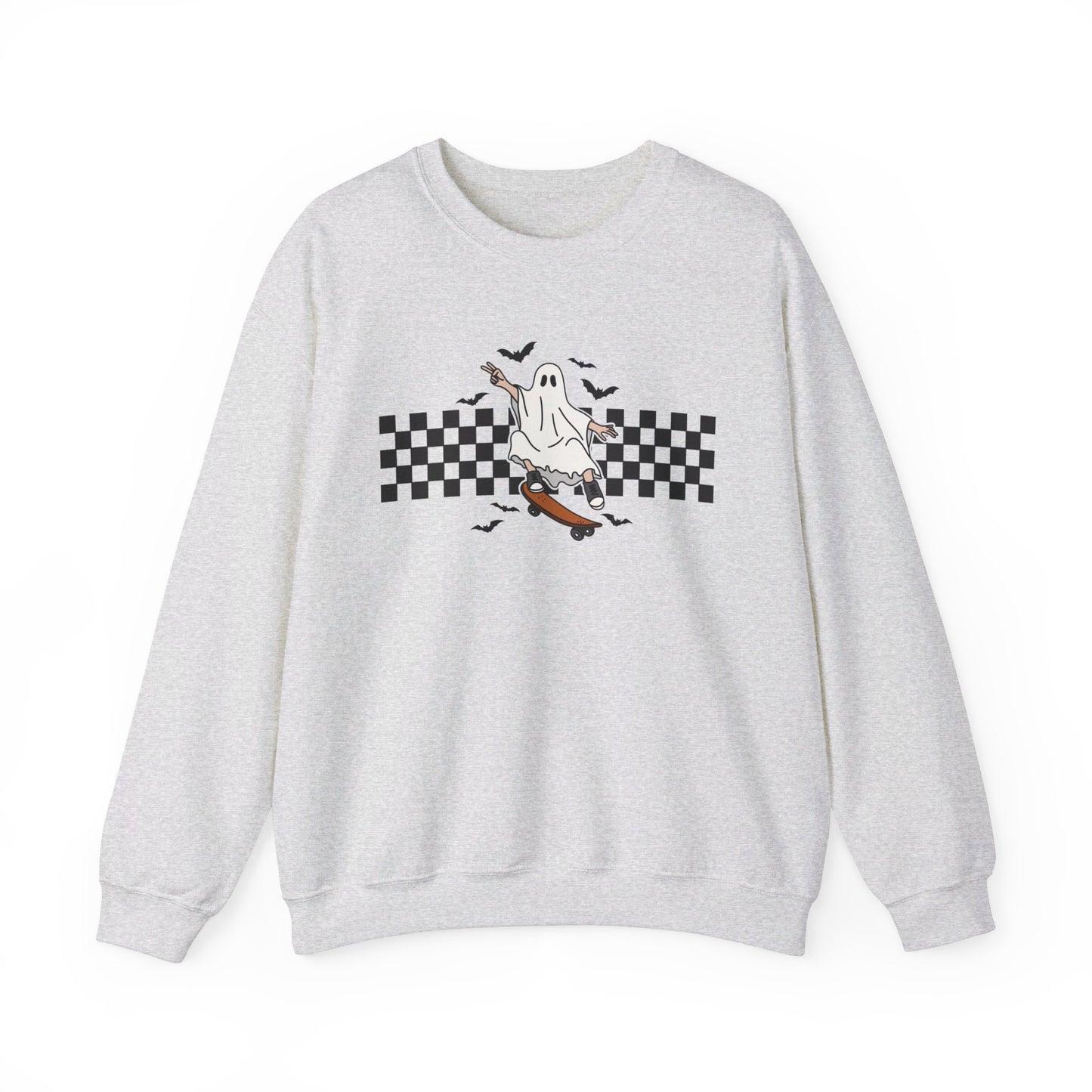 Skateboard Ghost - Cute Halloween Sweatshirt - Unisex Heavy Blend™ Crewneck Sweatshirt