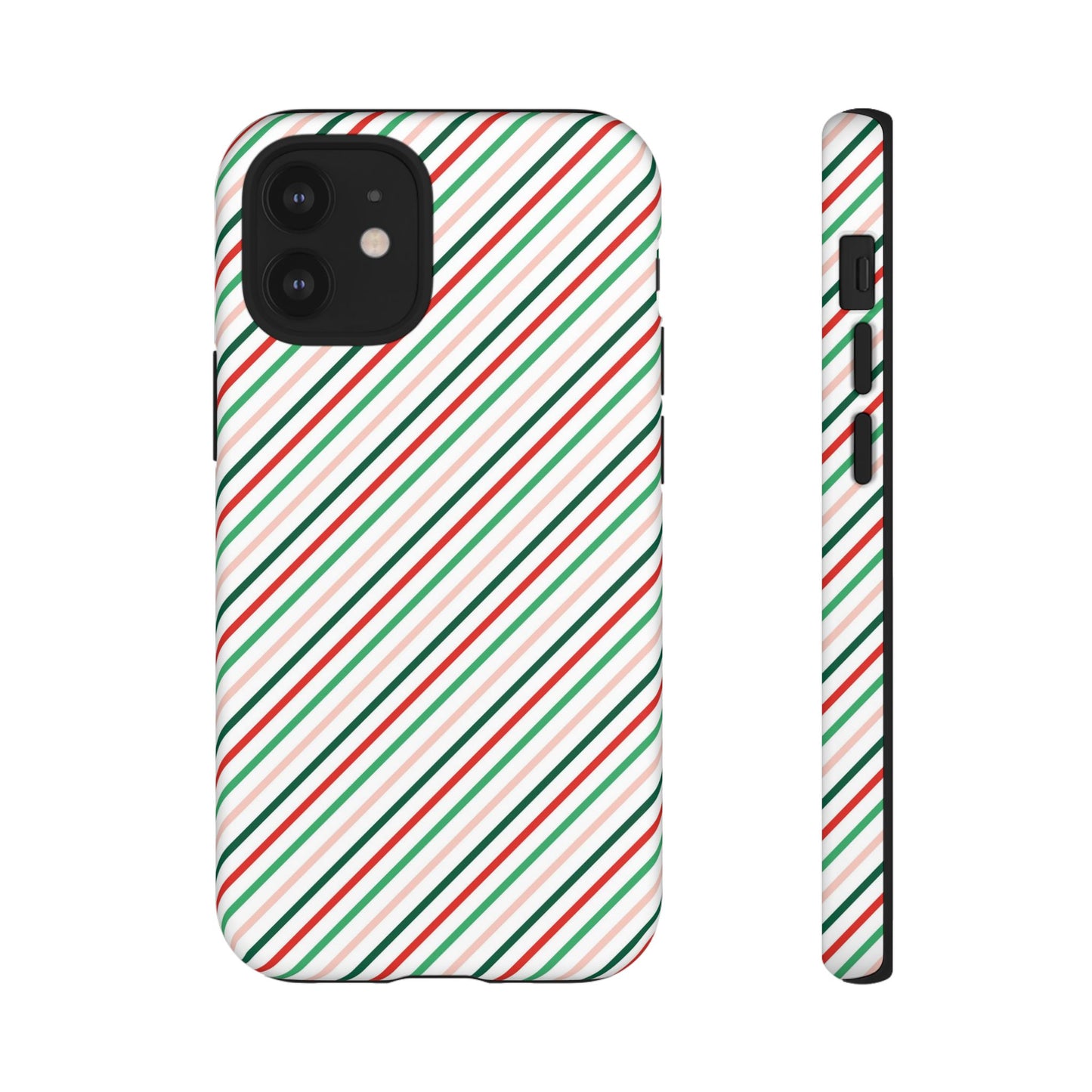 Christmas Diagonal Stripes - iPhone Case