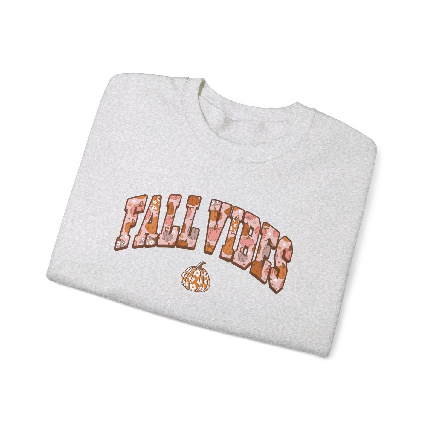 Fall Vibes - Sporty Pumpkin Autumn Sweatshirt - Unisex Heavy Blend™ Crewneck Sweatshirt