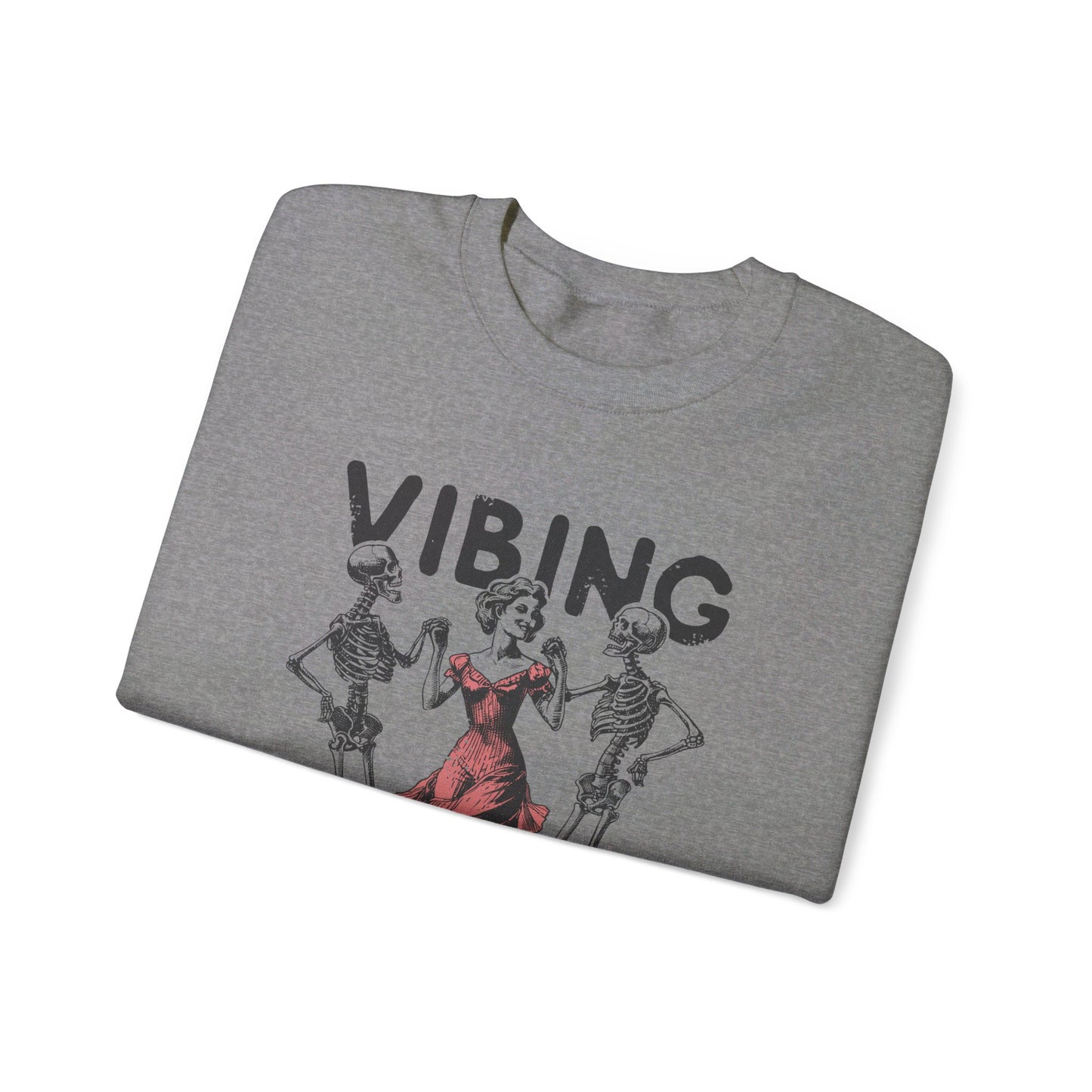 Vibing With My Demons - Vintage Halloween Sweatshirt -Unisex Heavy Blend™ Crewneck Sweatshirt