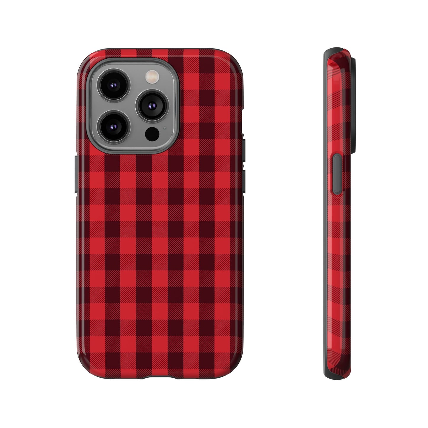 Red Christmas Gingham Pattern - iPhone Case