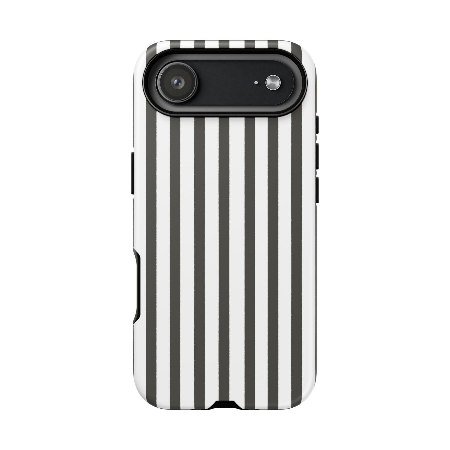 Halloween Black and White Vertical Stripes - iPhone Case